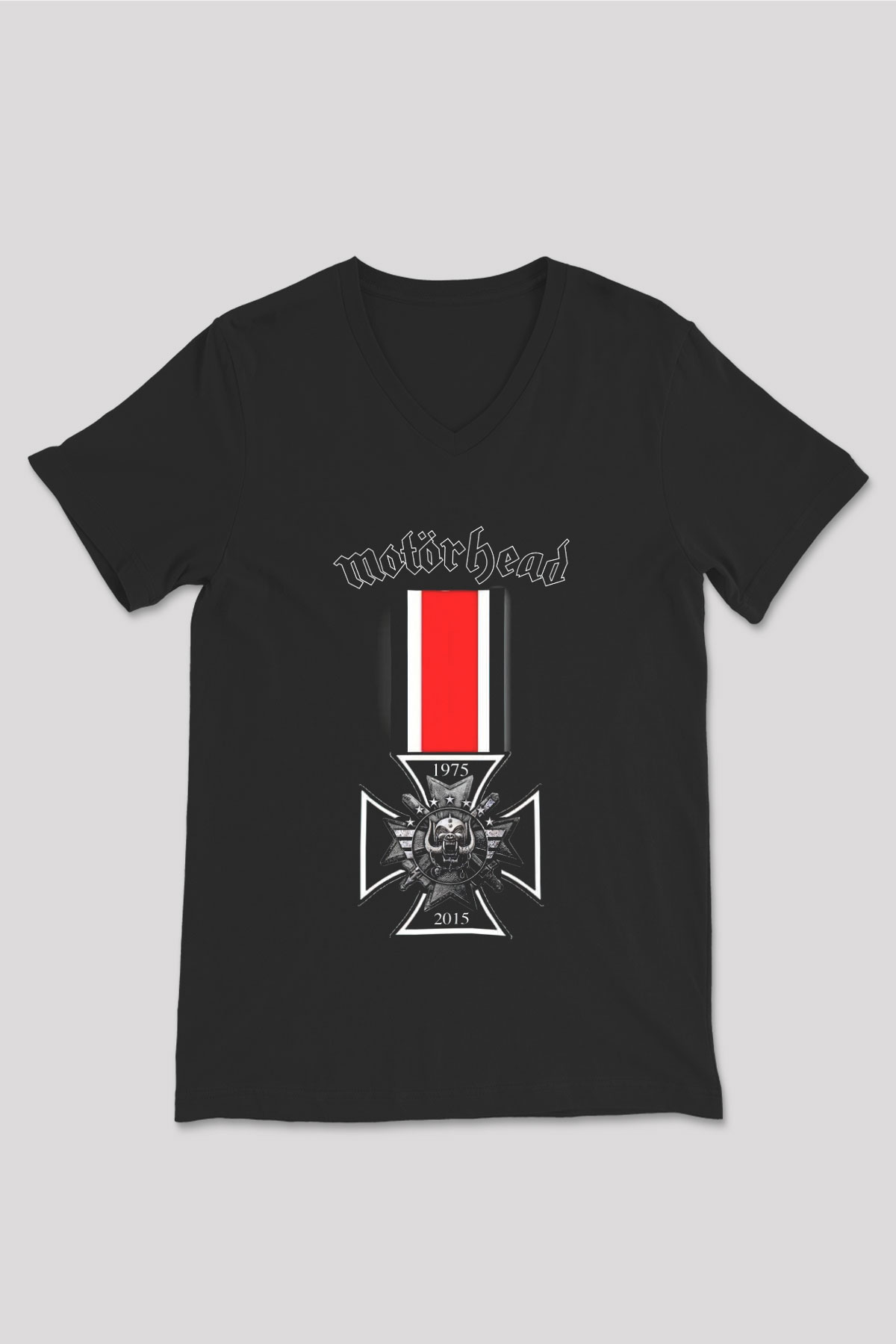 Motörhead Siyah Unisex V Yaka Tişört T-Shirt