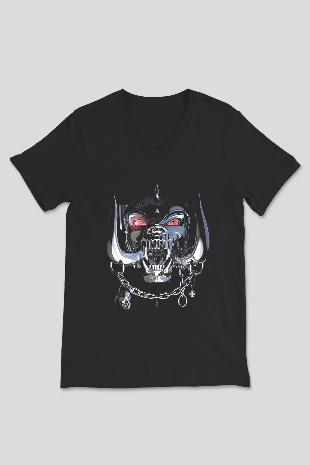 Motörhead Siyah Unisex V Yaka Tişört T-Shirt