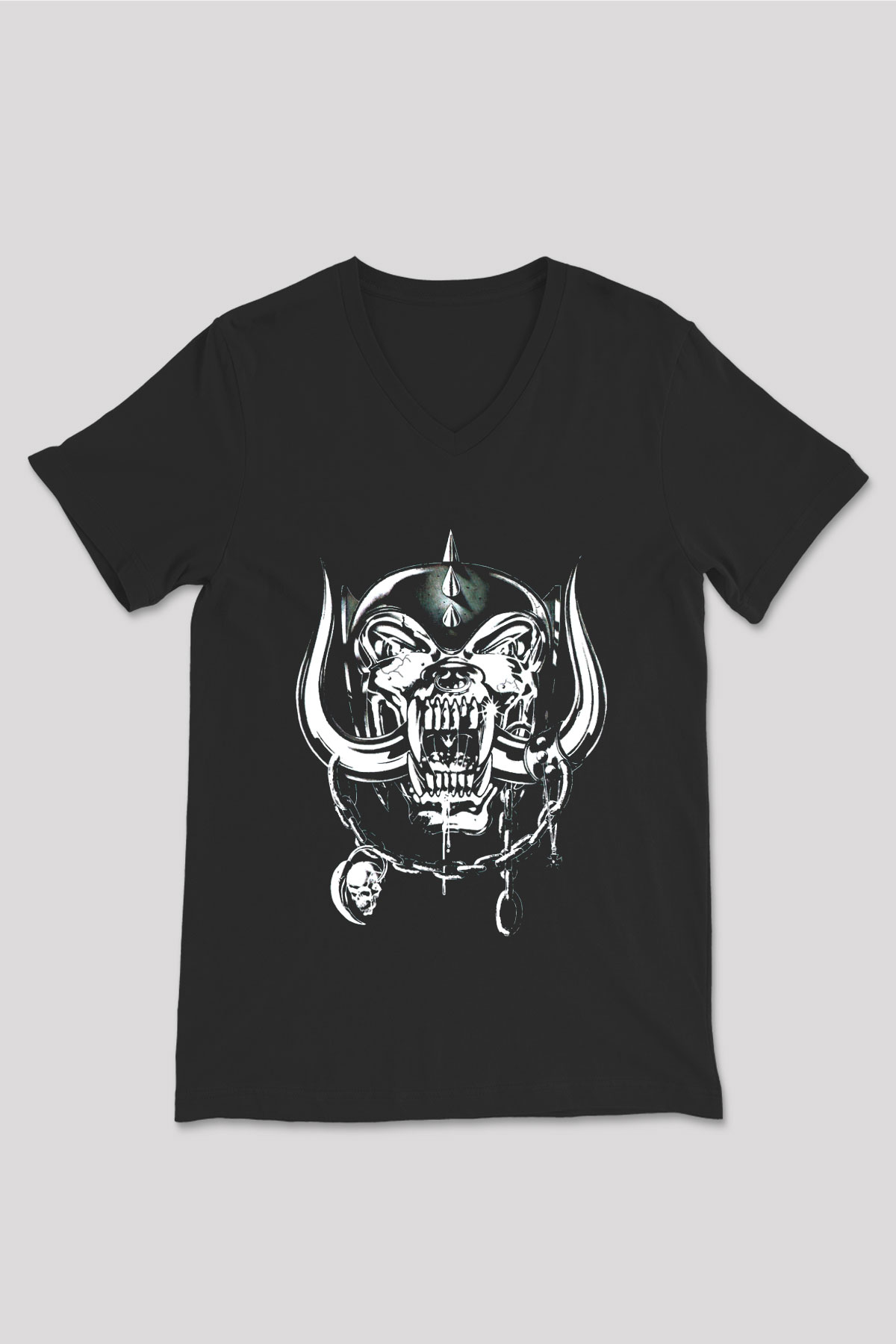Motörhead Siyah Unisex V Yaka Tişört T-Shirt