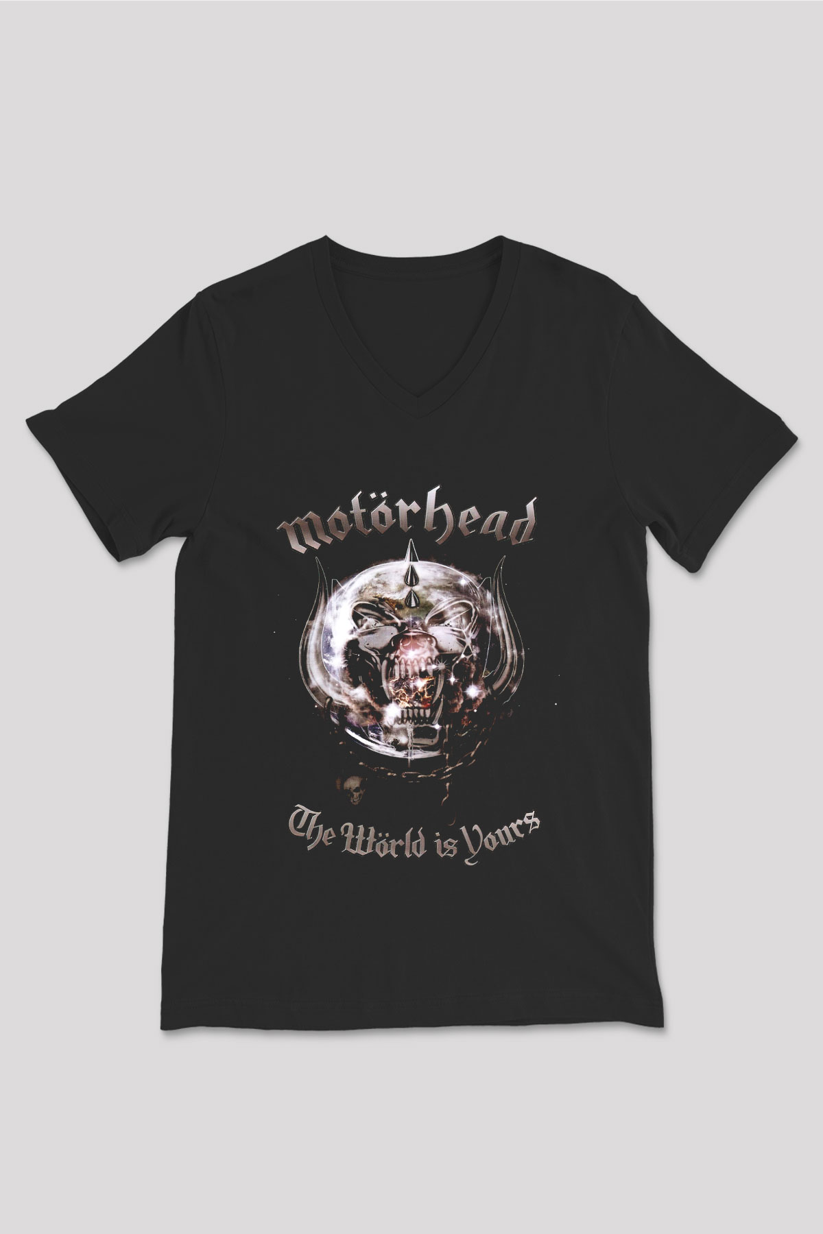Motörhead The Wörld Is Yours Siyah Unisex V Yaka Tişört T-Shirt