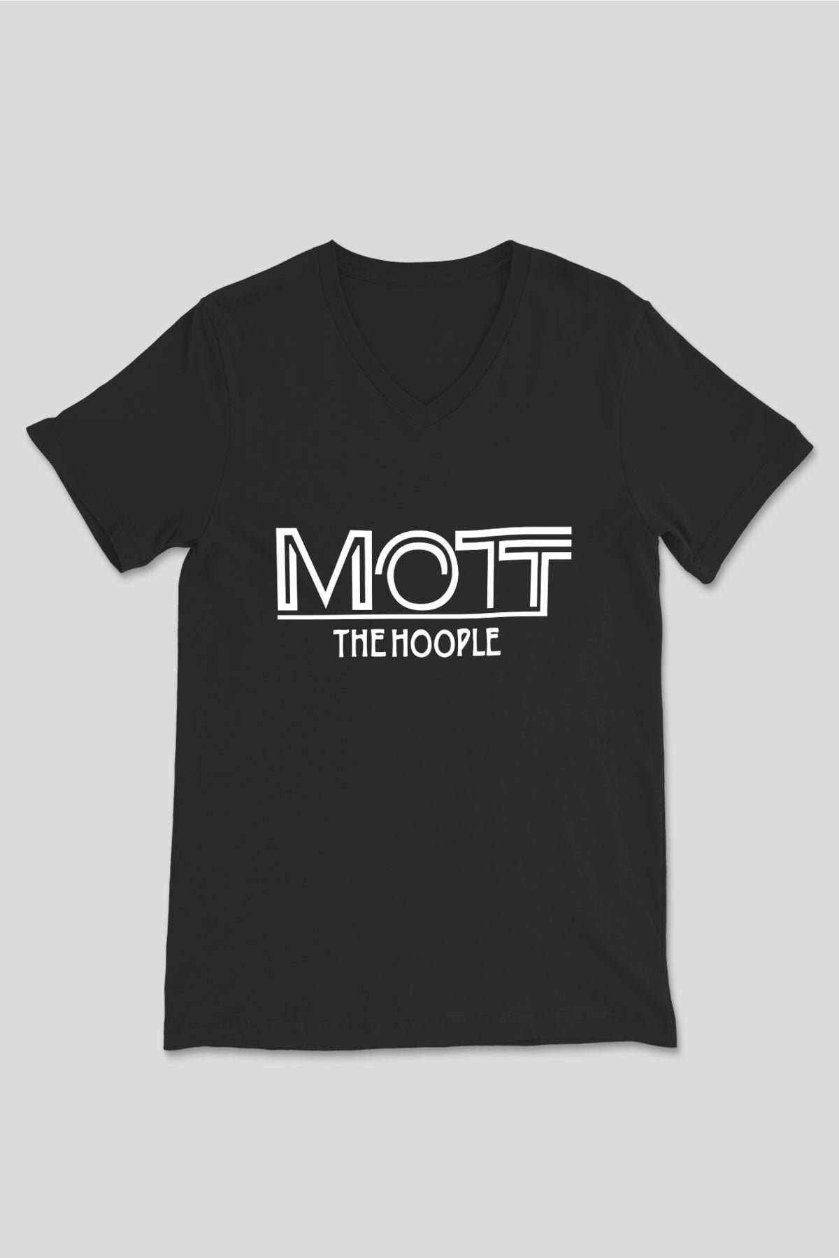 Mott the Hoople Siyah Unisex V Yaka Tişört T-Shirt