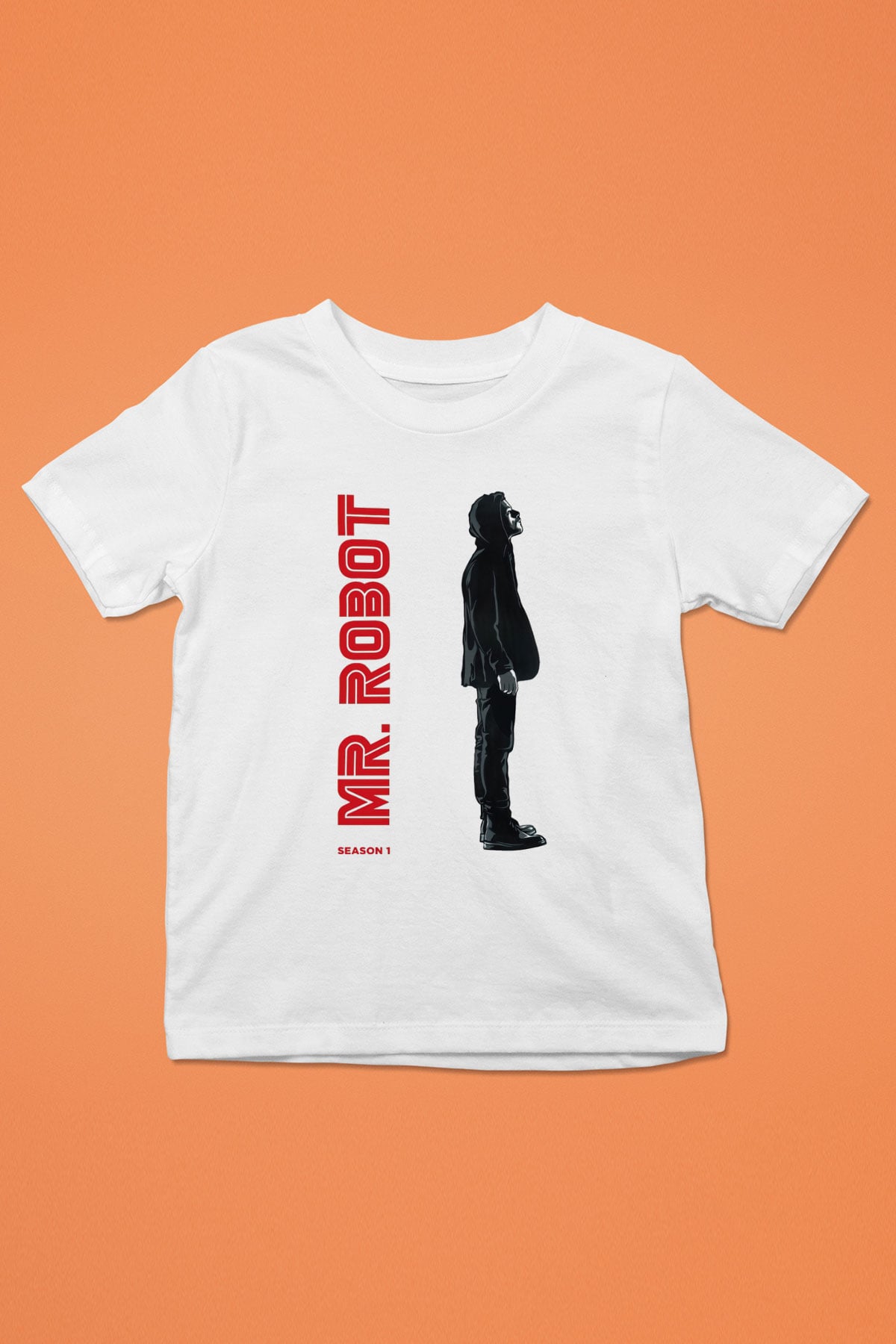 Mr. Robot Beyaz Unisex Çocuk Tişört