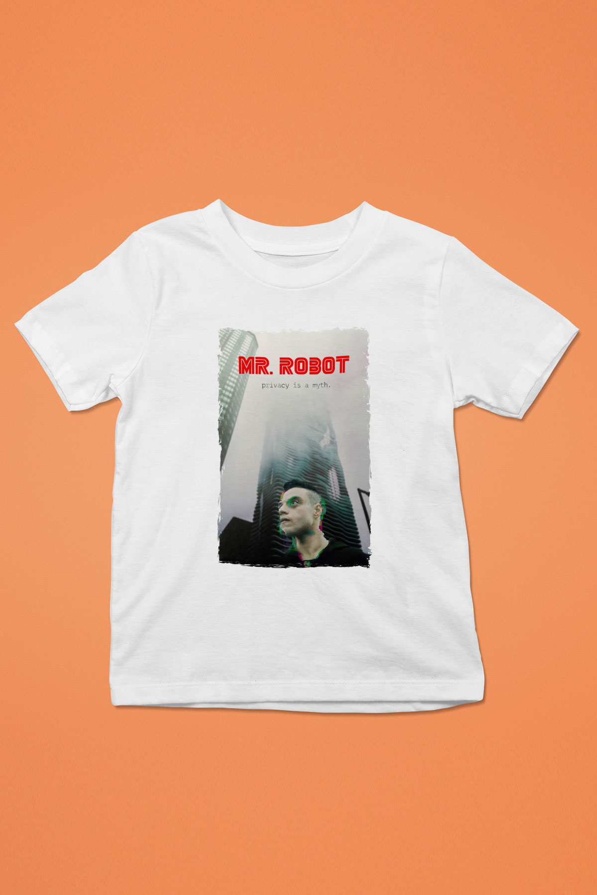 Mr. Robot Beyaz Unisex Çocuk Tişört