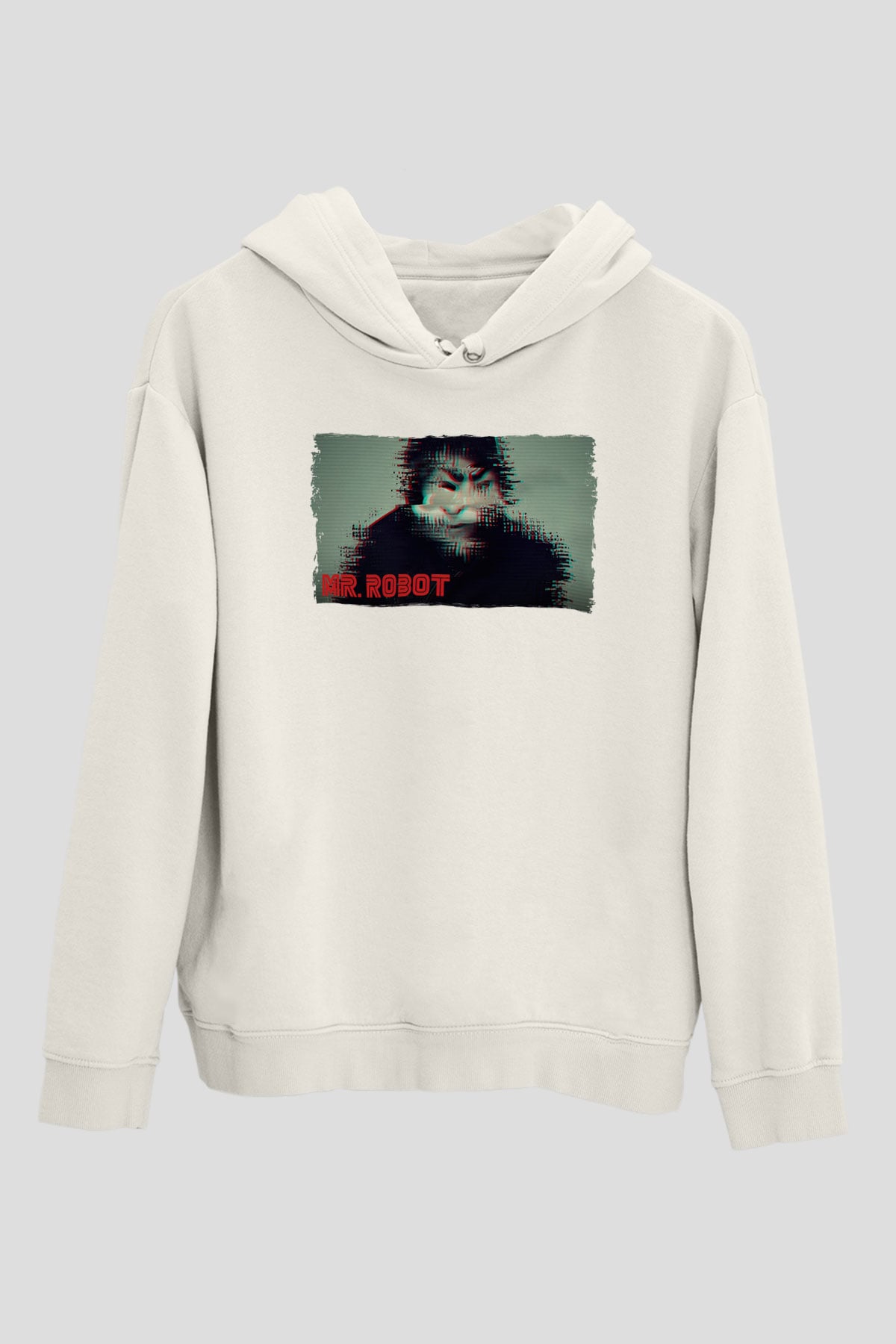 Mr. Robot Beyaz Unisex Hoodie