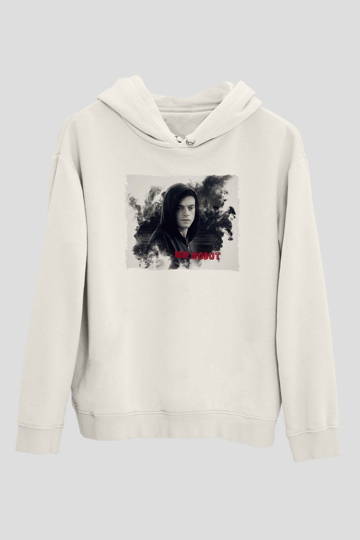 Mr. Robot Beyaz Unisex Hoodie