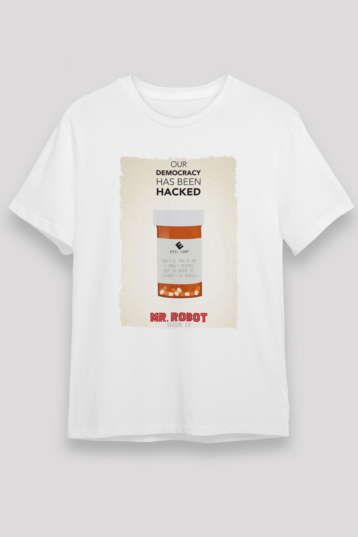 Mr. Robot White Unisex Graphic Tee - STREETWEAR