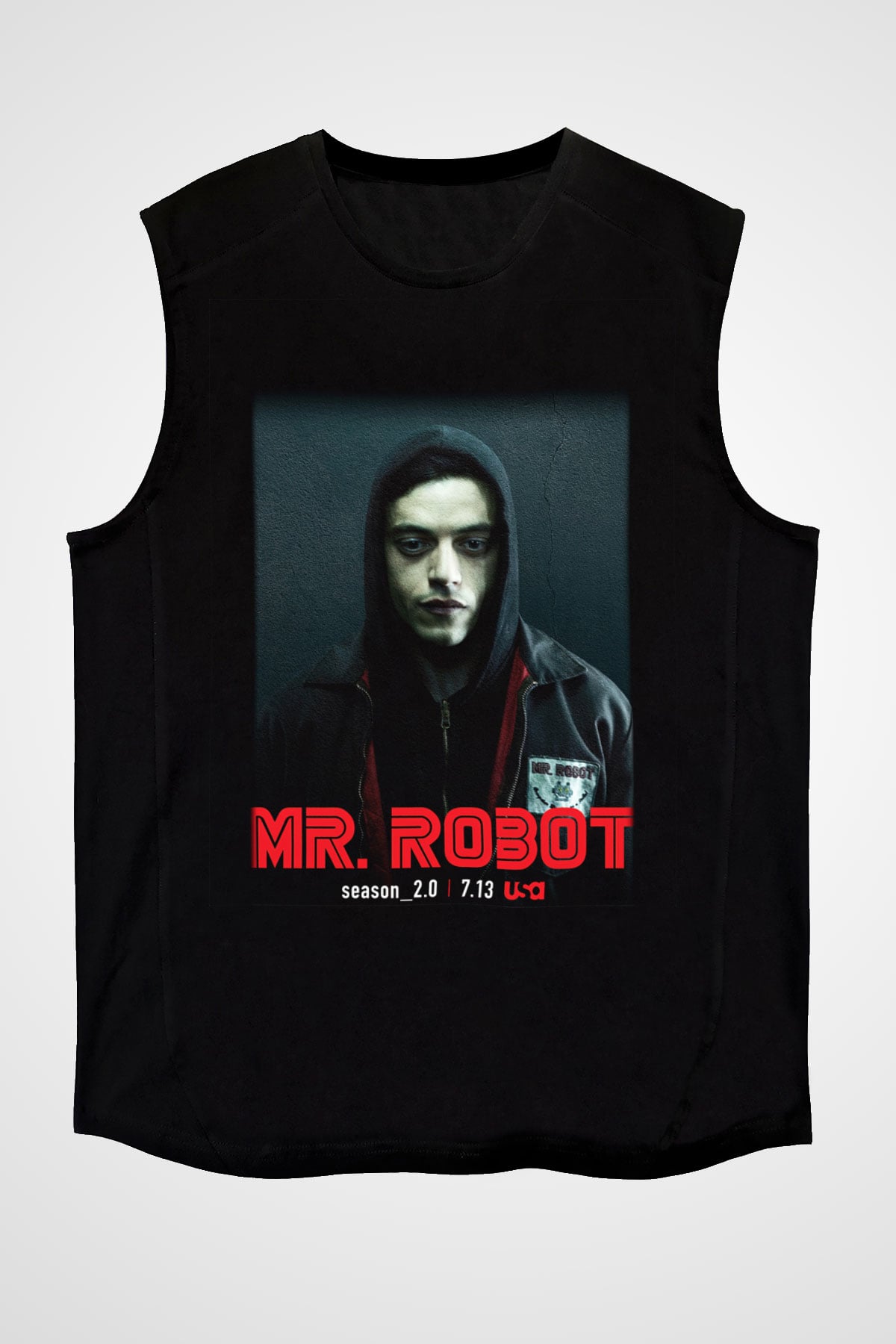 Mr. Robot Siyah Unisex Kolsuz Tişört