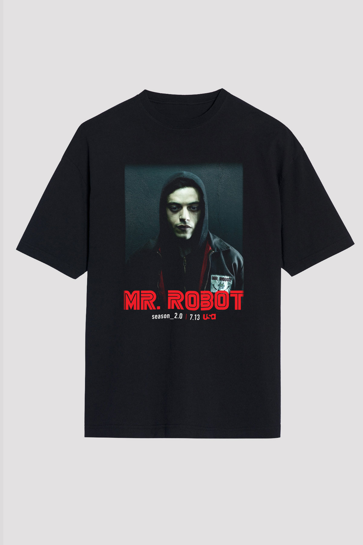 Mr. Robot Siyah Unisex Oversize Tişört T-Shirt