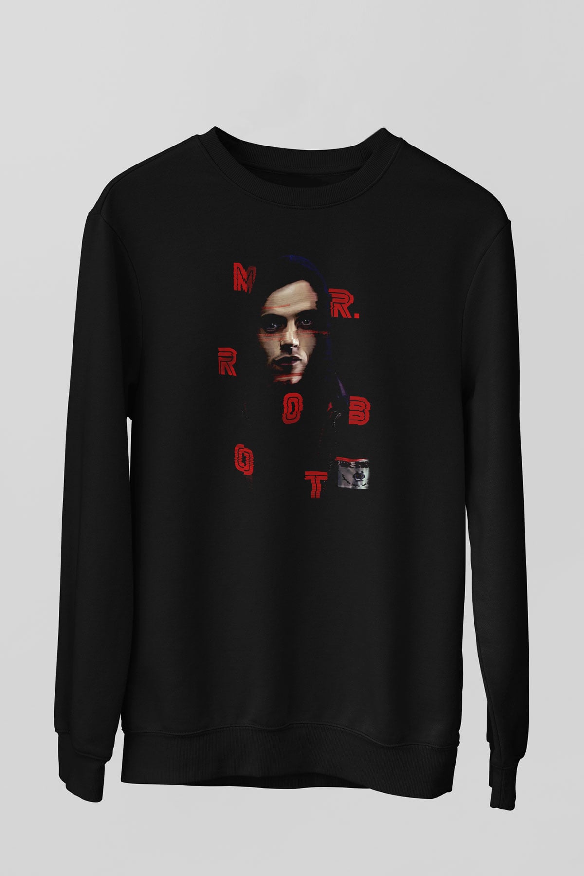 Mr. Robot Siyah Unisex Sweatshirt
