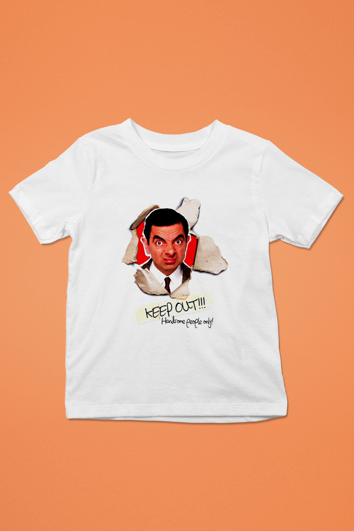 Mr.Bean Beyaz Unisex  Çocuk Tişört