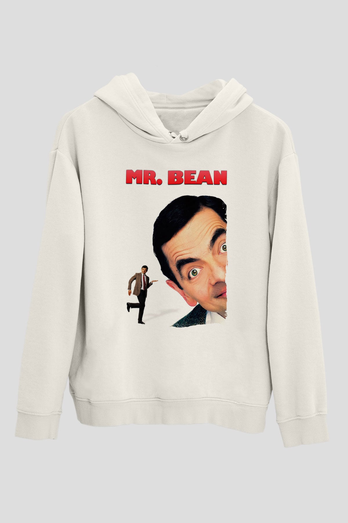 Mr.Bean Beyaz Unisex Hoodie