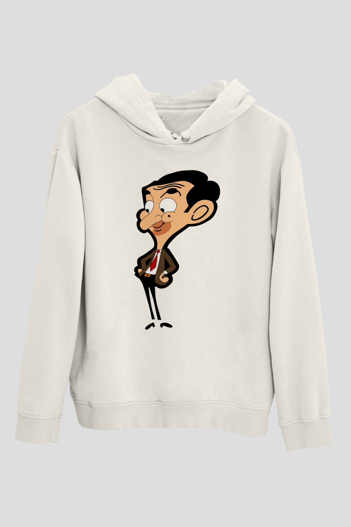 Mr.Bean Beyaz Unisex Hoodie