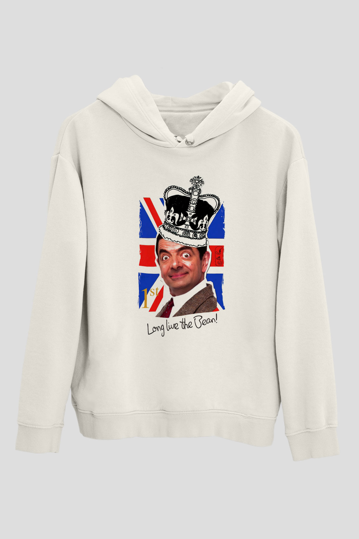 Mr.Bean Beyaz Unisex Hoodie