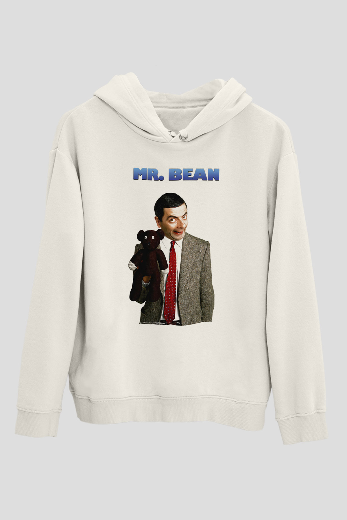 Mr.Bean Beyaz Unisex Hoodie