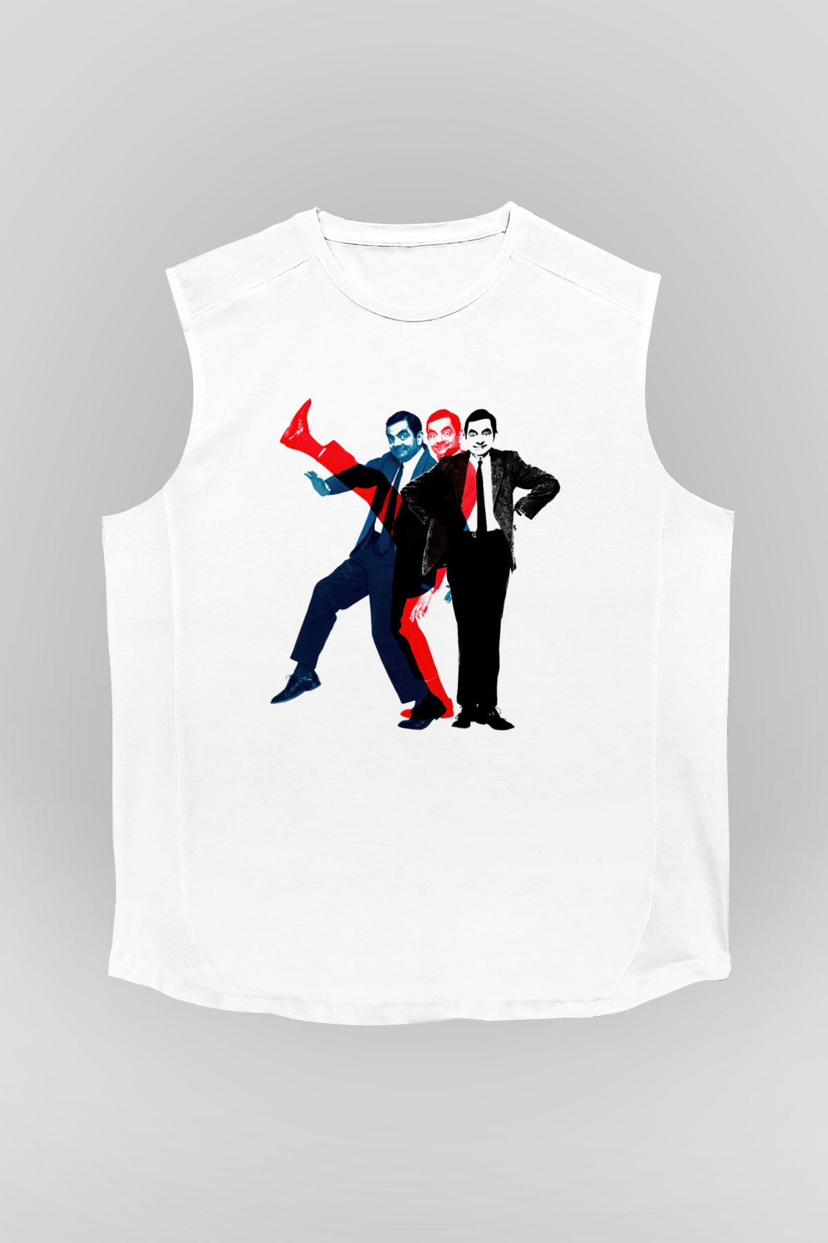 Mr.Bean Beyaz Unisex  Kolsuz Tişört