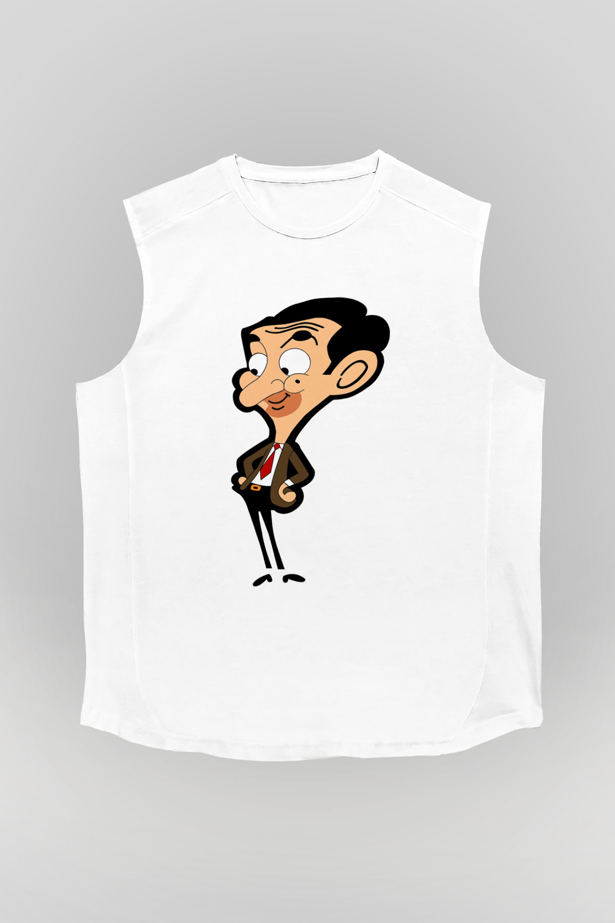 Mr.Bean Beyaz Unisex  Kolsuz Tişört