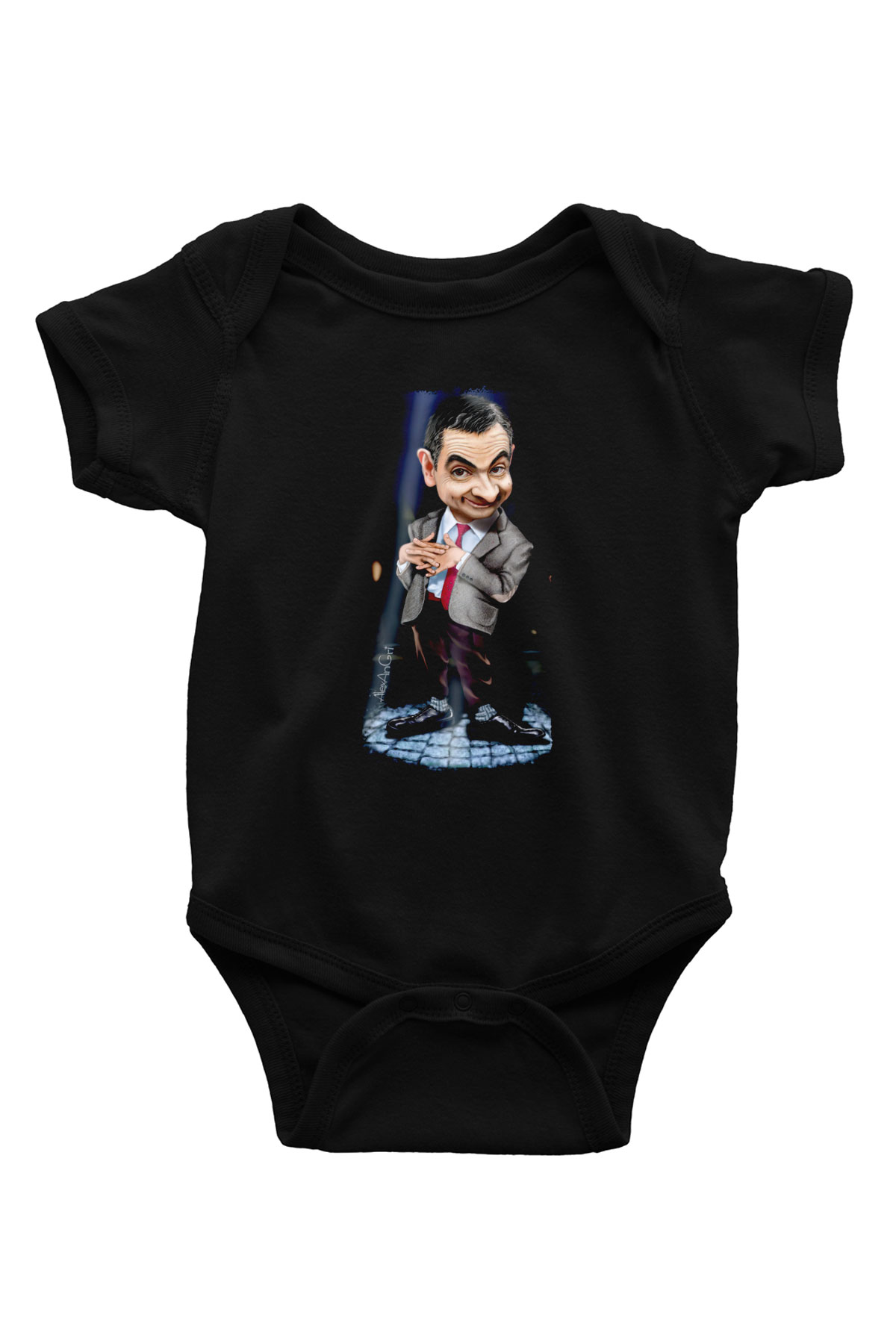 Mr.Bean Siyah Bebek Body - Zıbın
