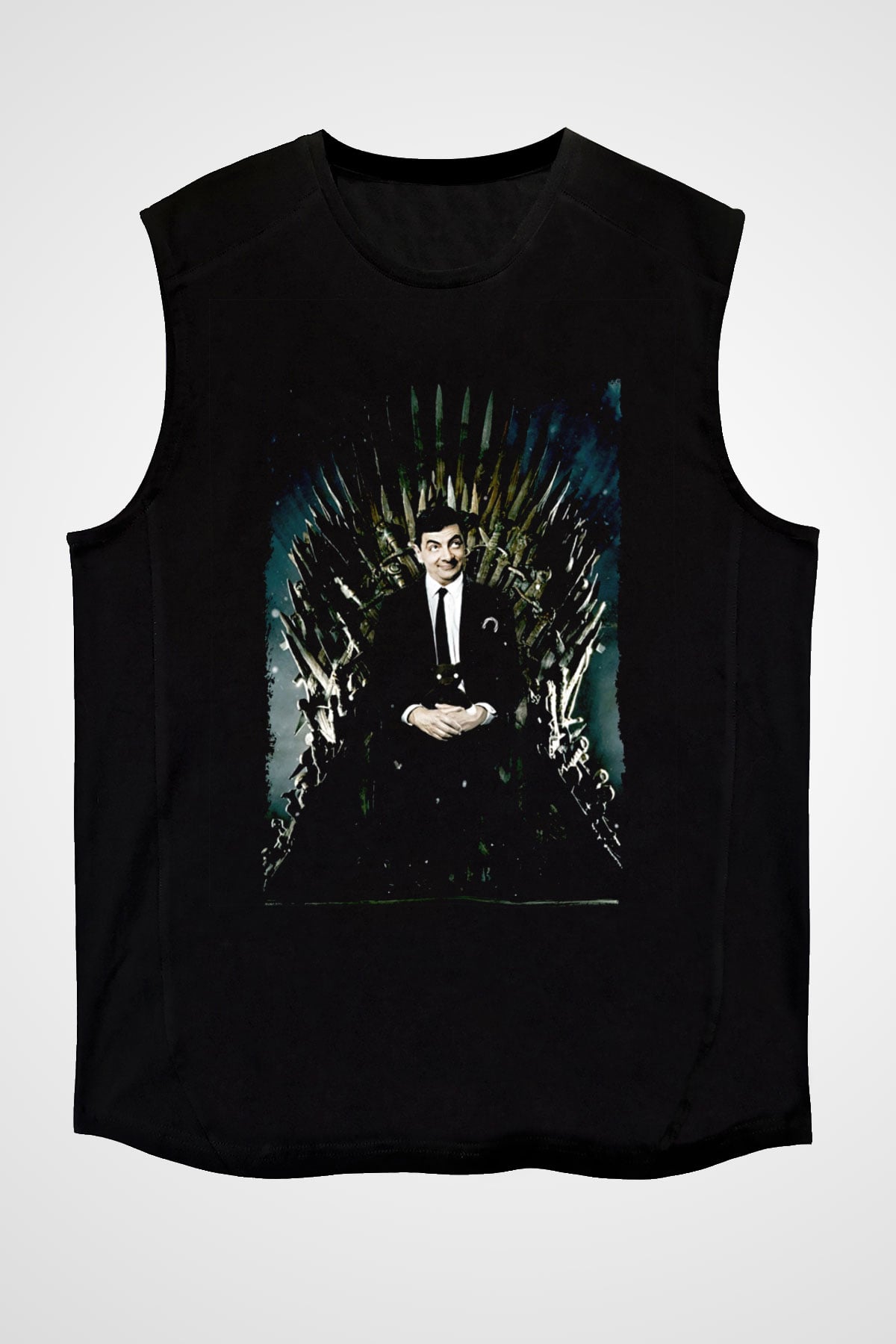 Mr.Bean Siyah Unisex  Kolsuz Tişört