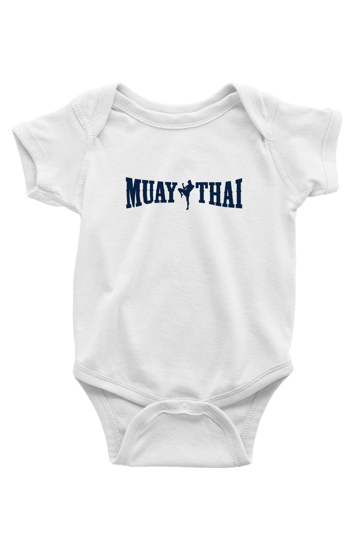 Muay Thai Baskılı Beyaz Unisex Bebek Body - Zıbın