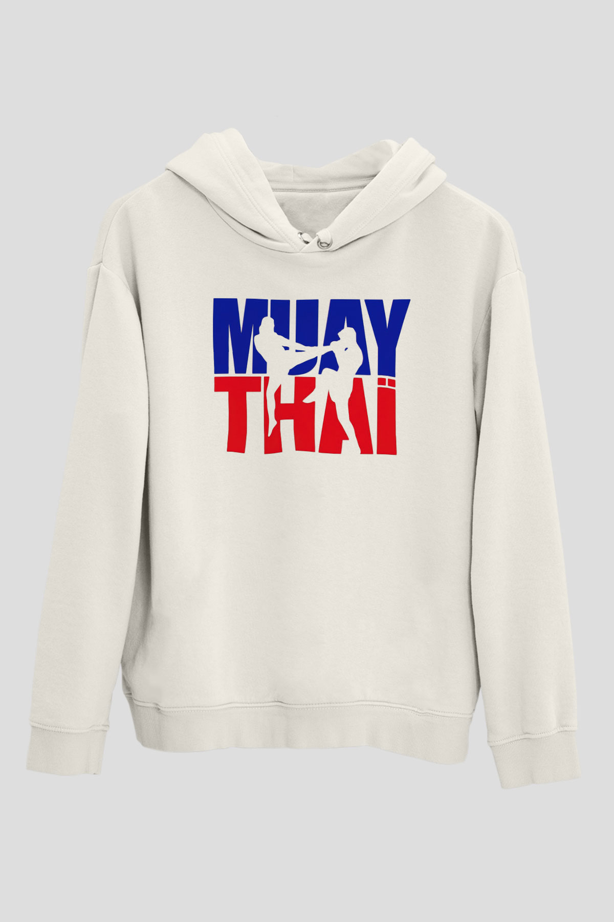 Muay Thai Beyaz Unisex Hoodie