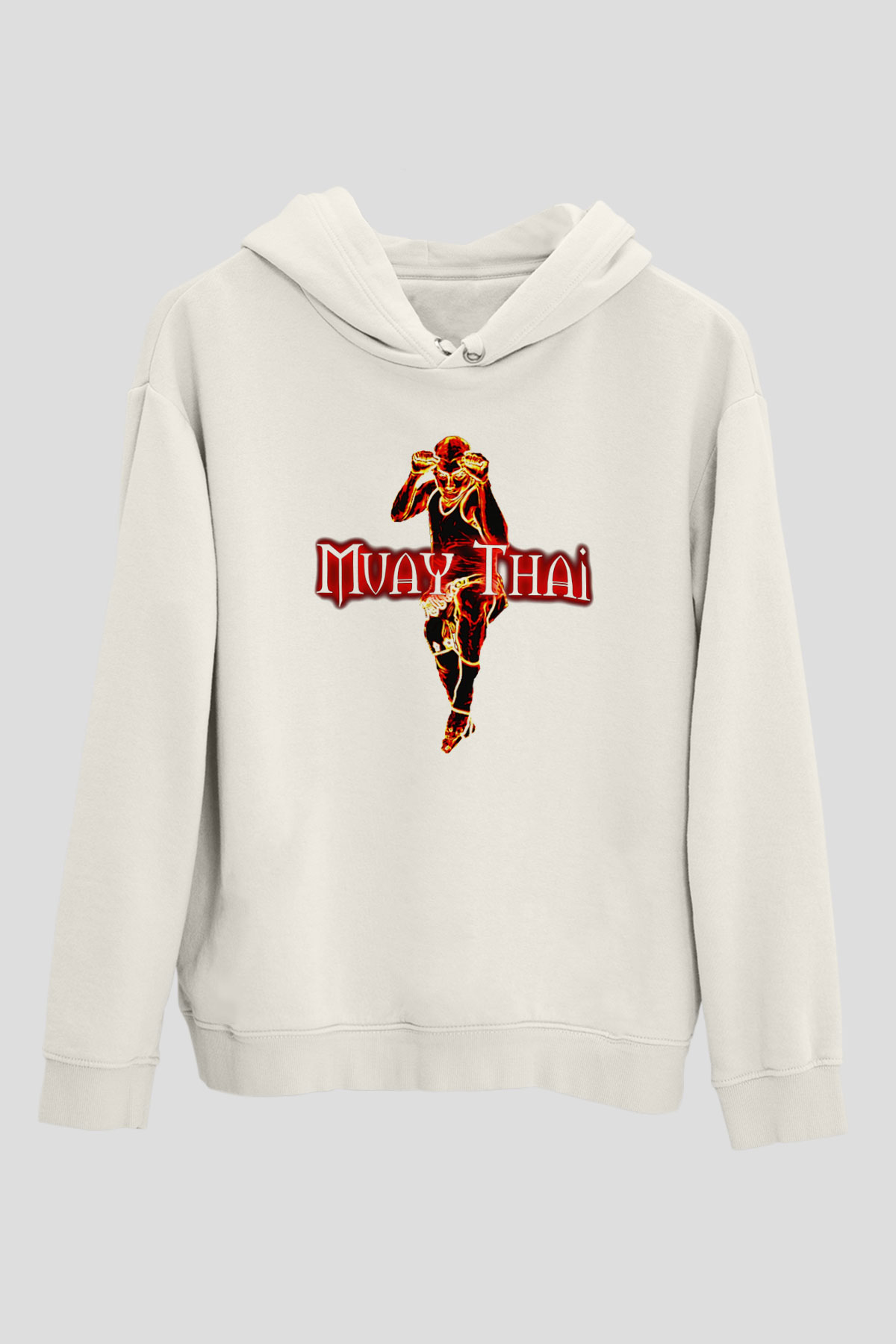 Muay Thai Beyaz Unisex Hoodie