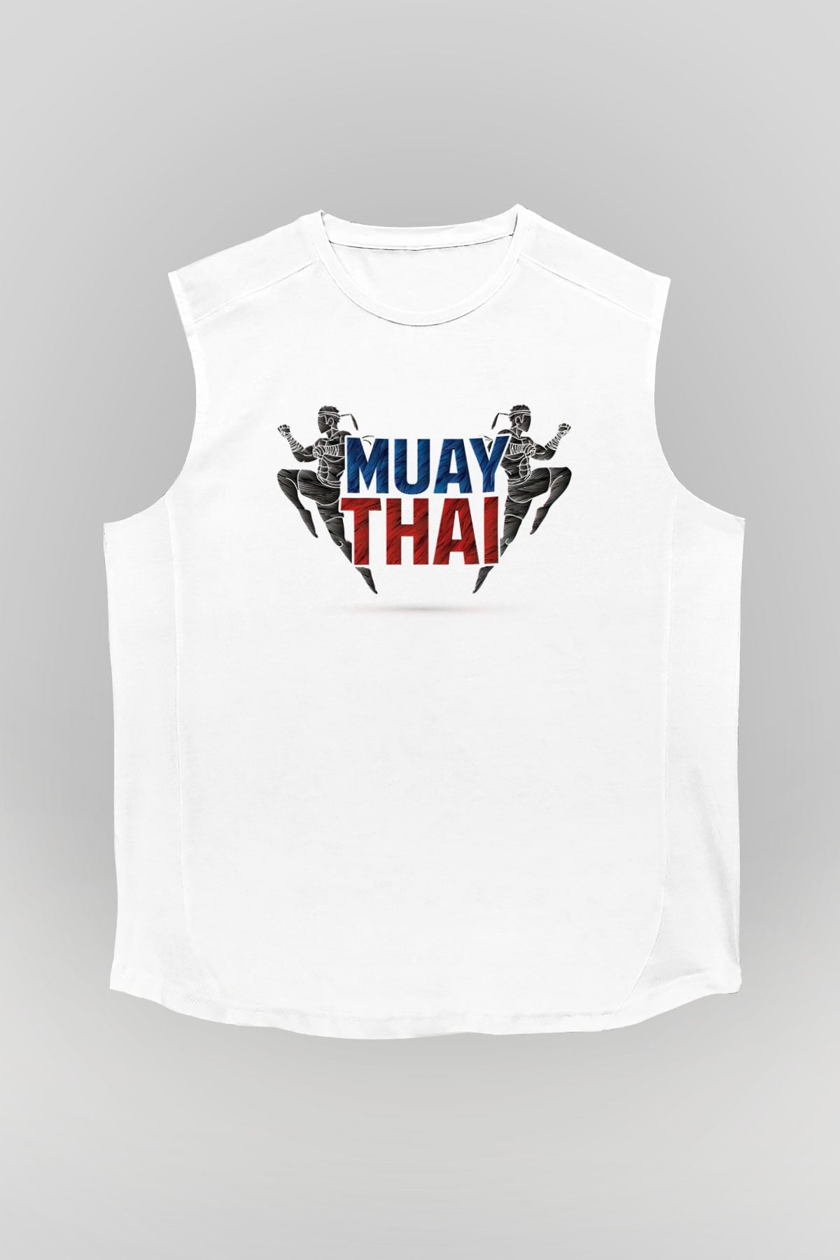 Muay Thai Beyaz Unisex Kolsuz Tişört