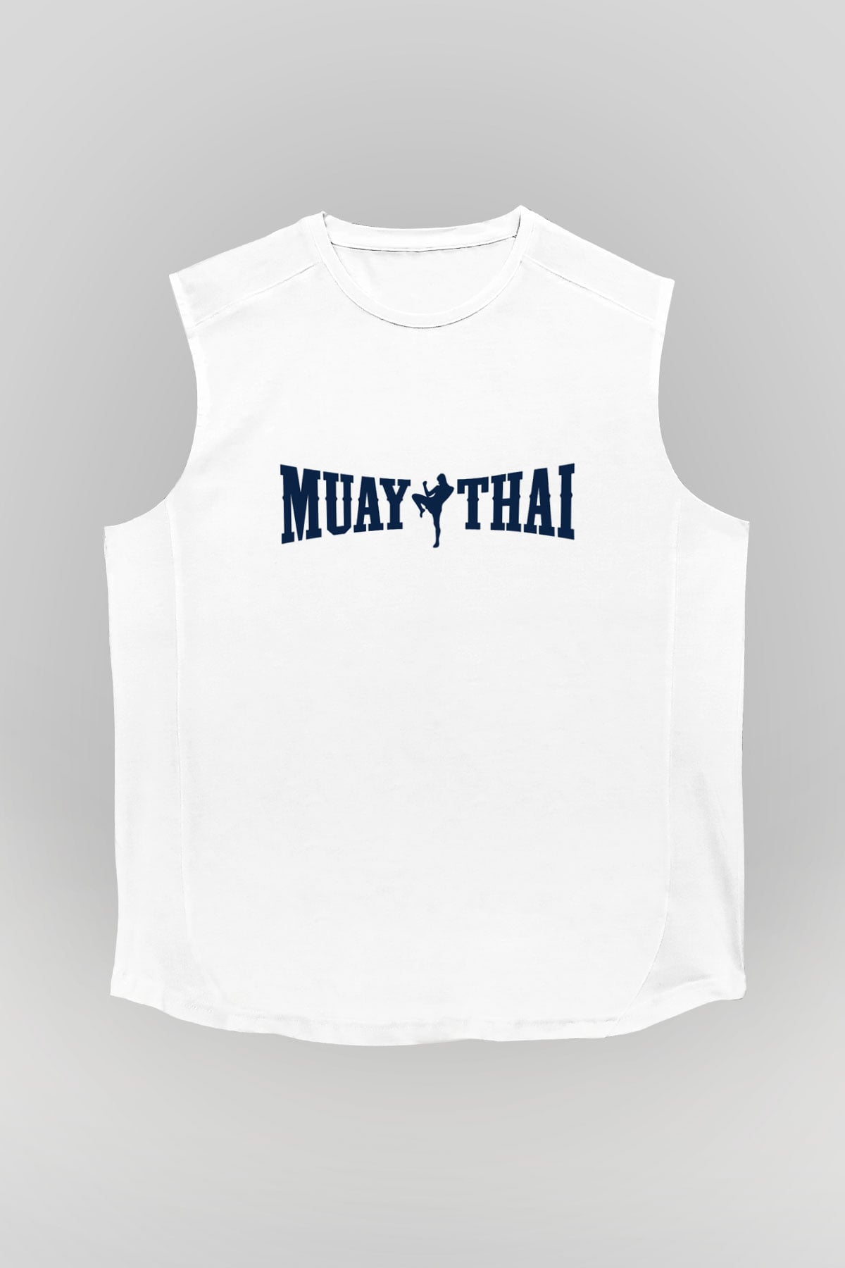 Muay Thai Beyaz Unisex Kolsuz Tişört