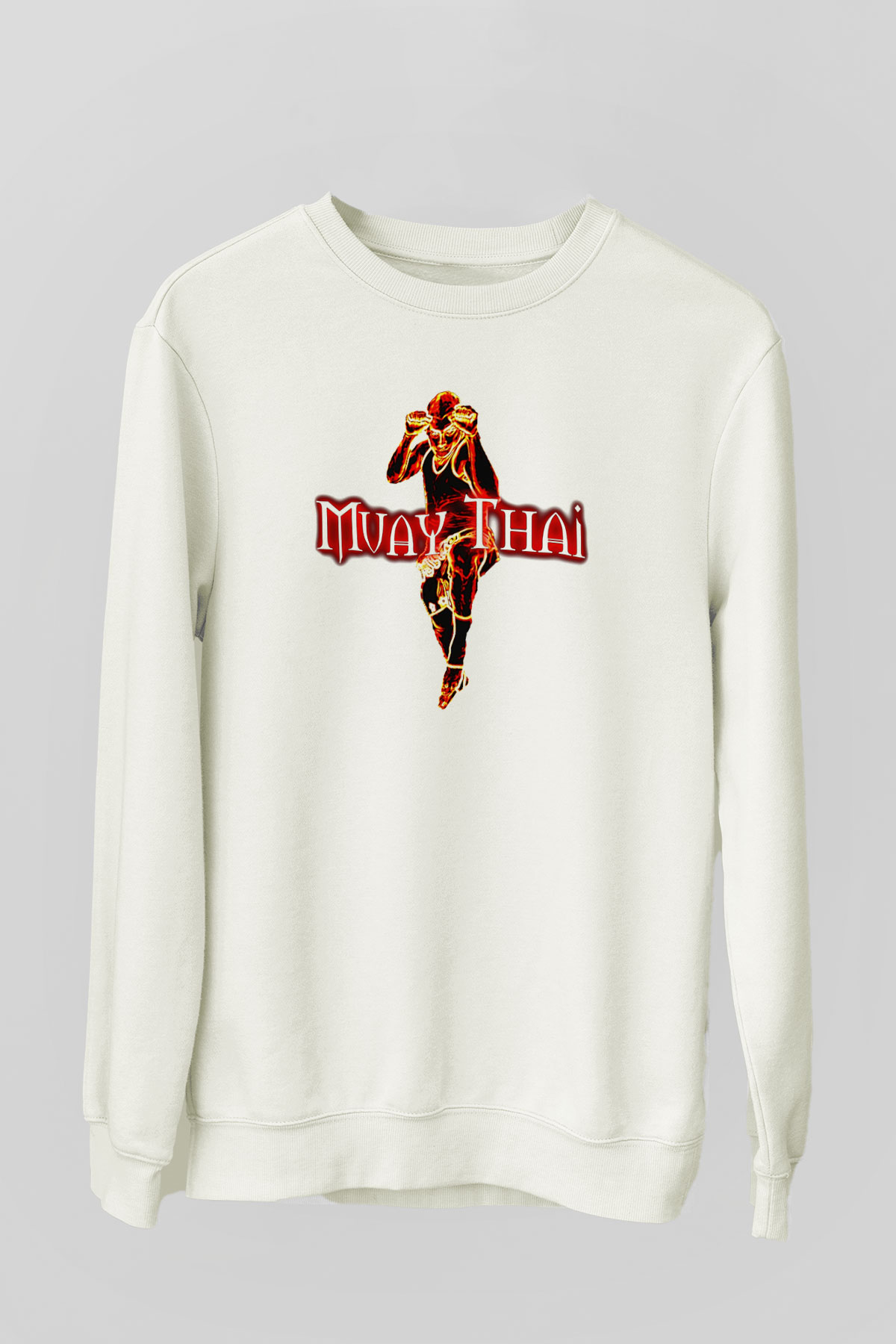 Muay Thai Beyaz Unisex Sweatshirt