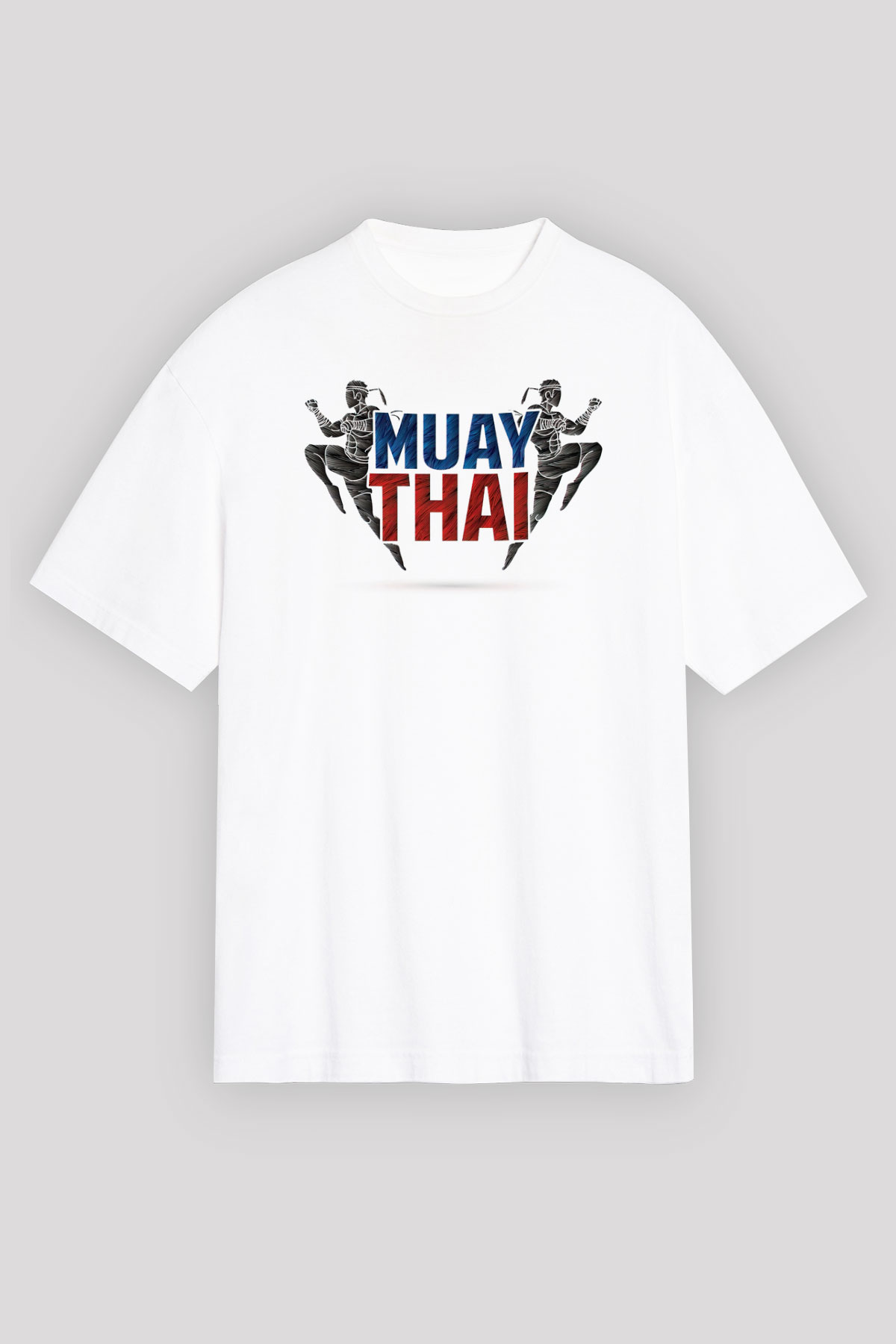 Muay Thai Beyaz Unisex Tişört T-Shirt - TişörtFabrikası