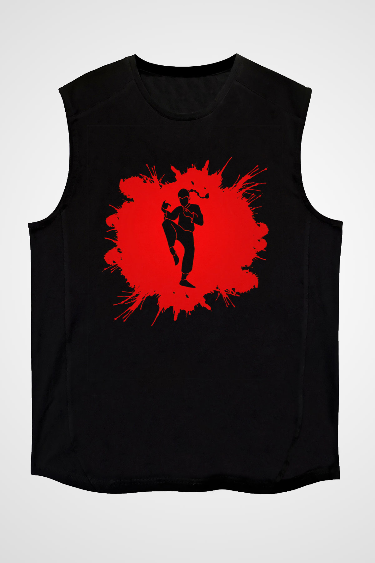 Muay Thai Siyah Unisex Kolsuz Tişört