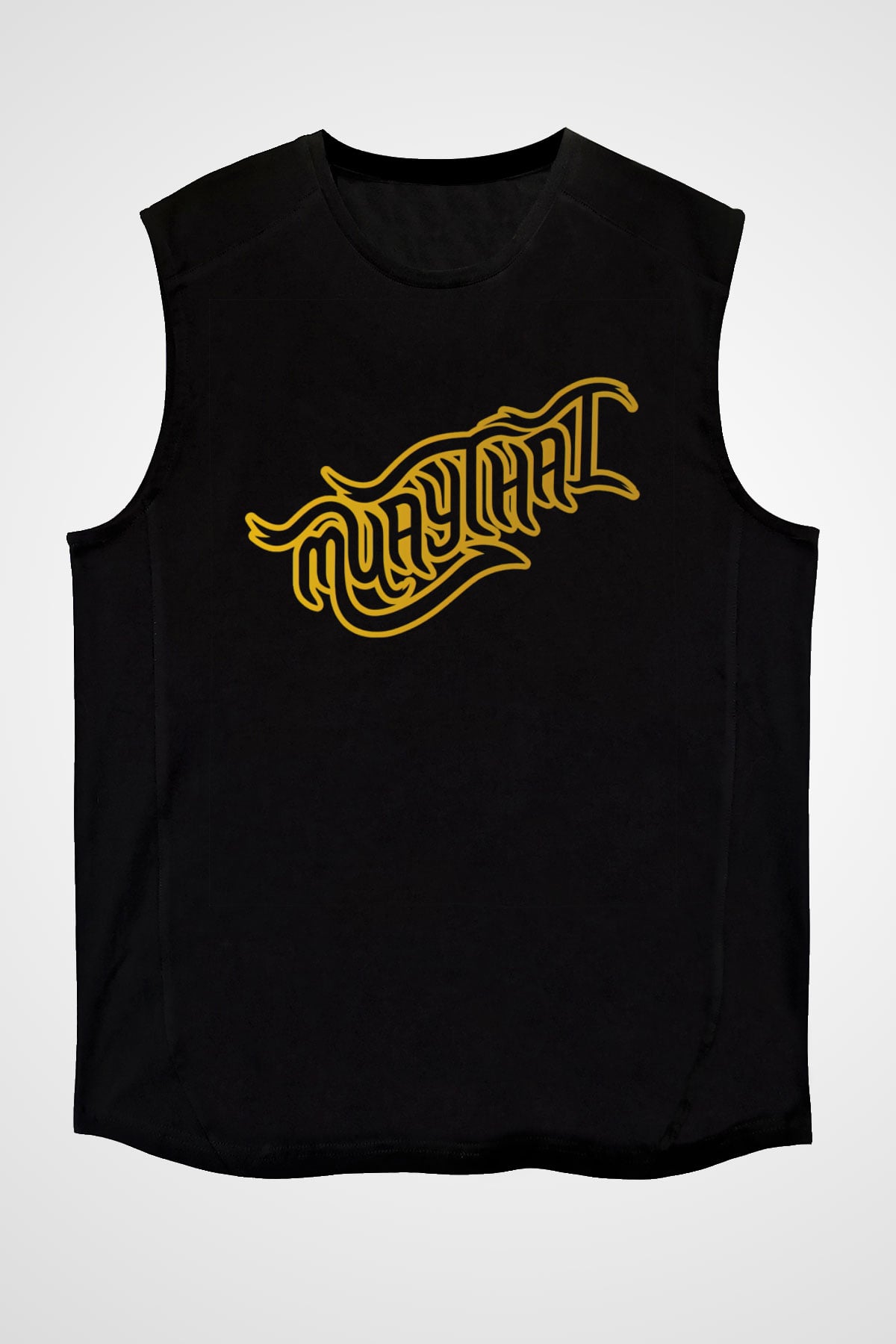 Muay Thai Siyah Unisex Kolsuz Tişört