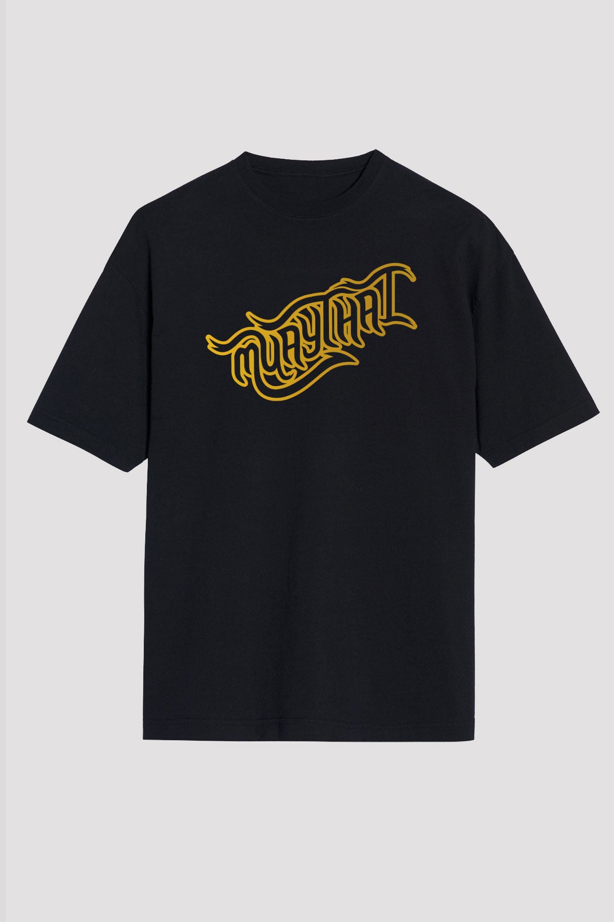 Muay Thai Siyah Unisex Oversize Tişört T-Shirt