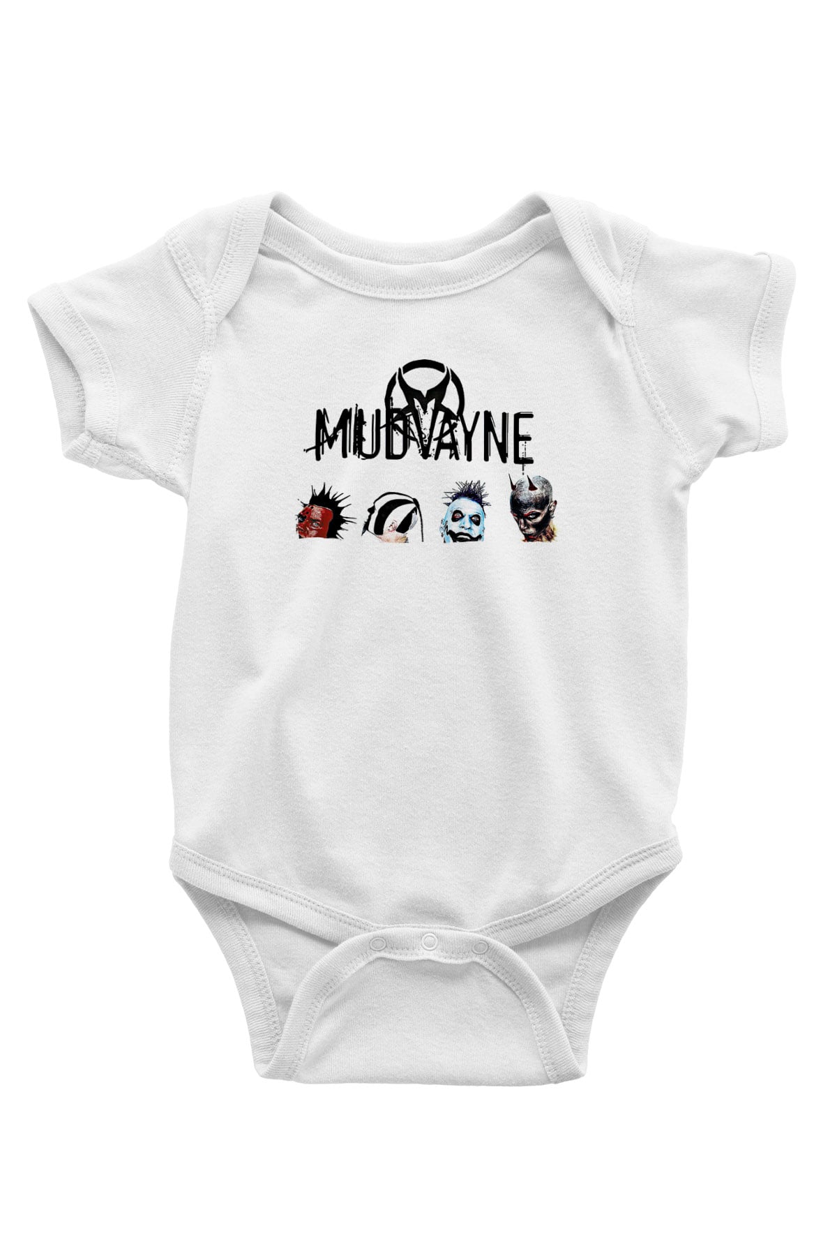 Mudvayne Baskılı Beyaz Unisex Bebek Body - Zıbın