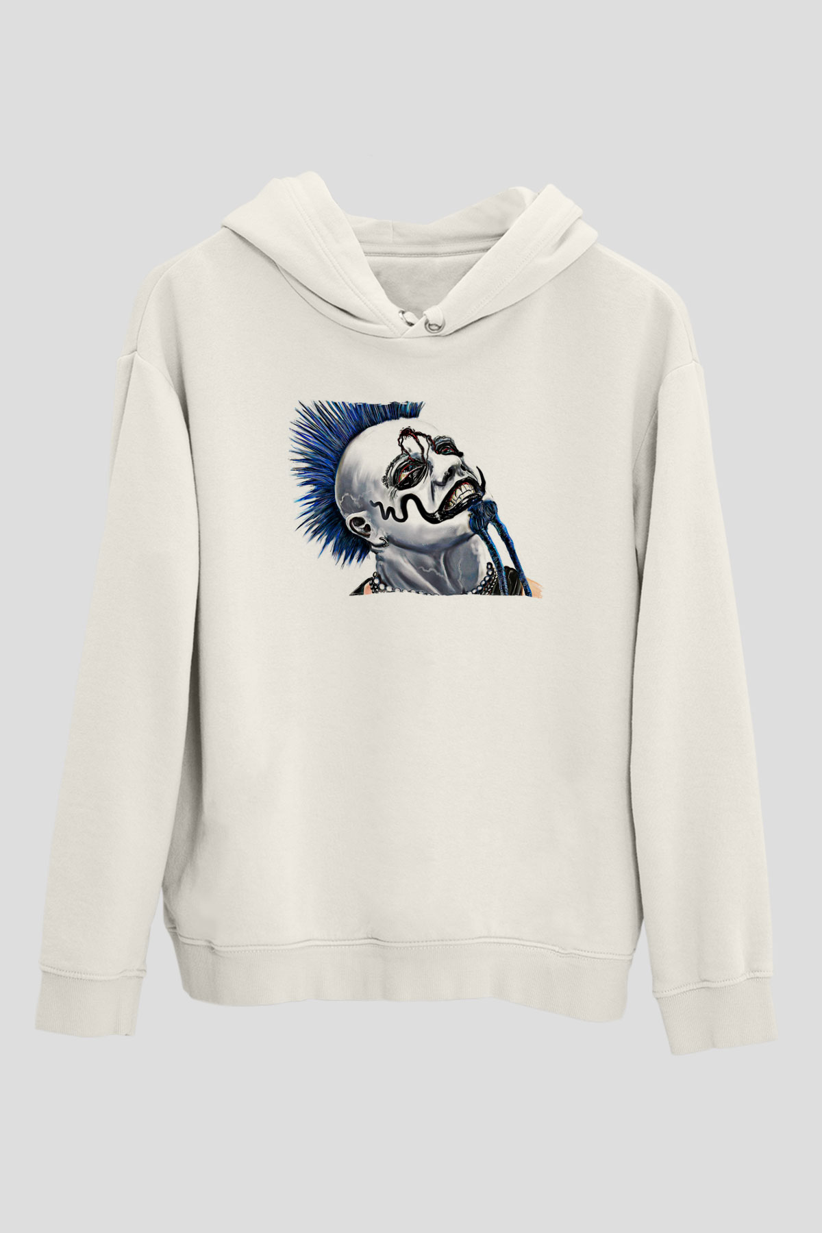 Mudvayne Baskılı Beyaz Unisex Kapüşonlu Sweatshirt