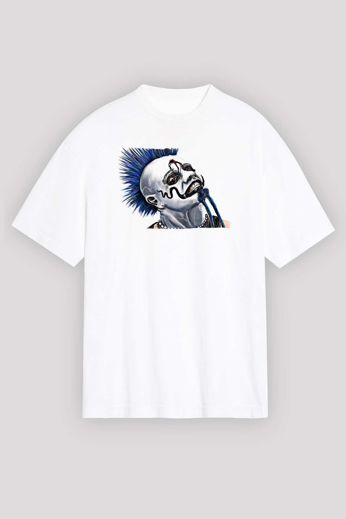 Mudvayne Baskılı Beyaz Unisex Oversize Tişört - Tshirt