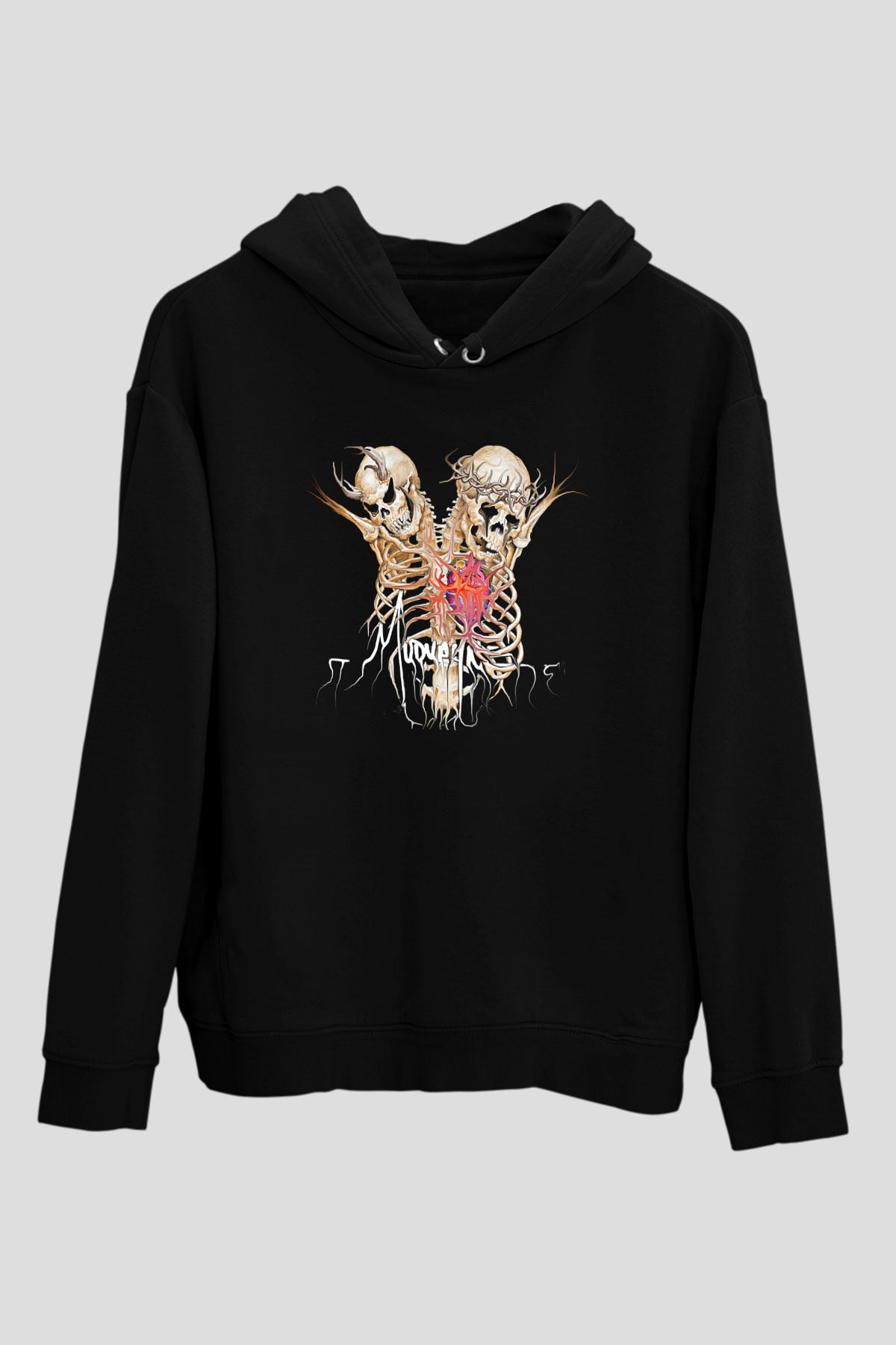 Mudvayne Baskılı Unisex Siyah Kapüşonlu Sweatshirt