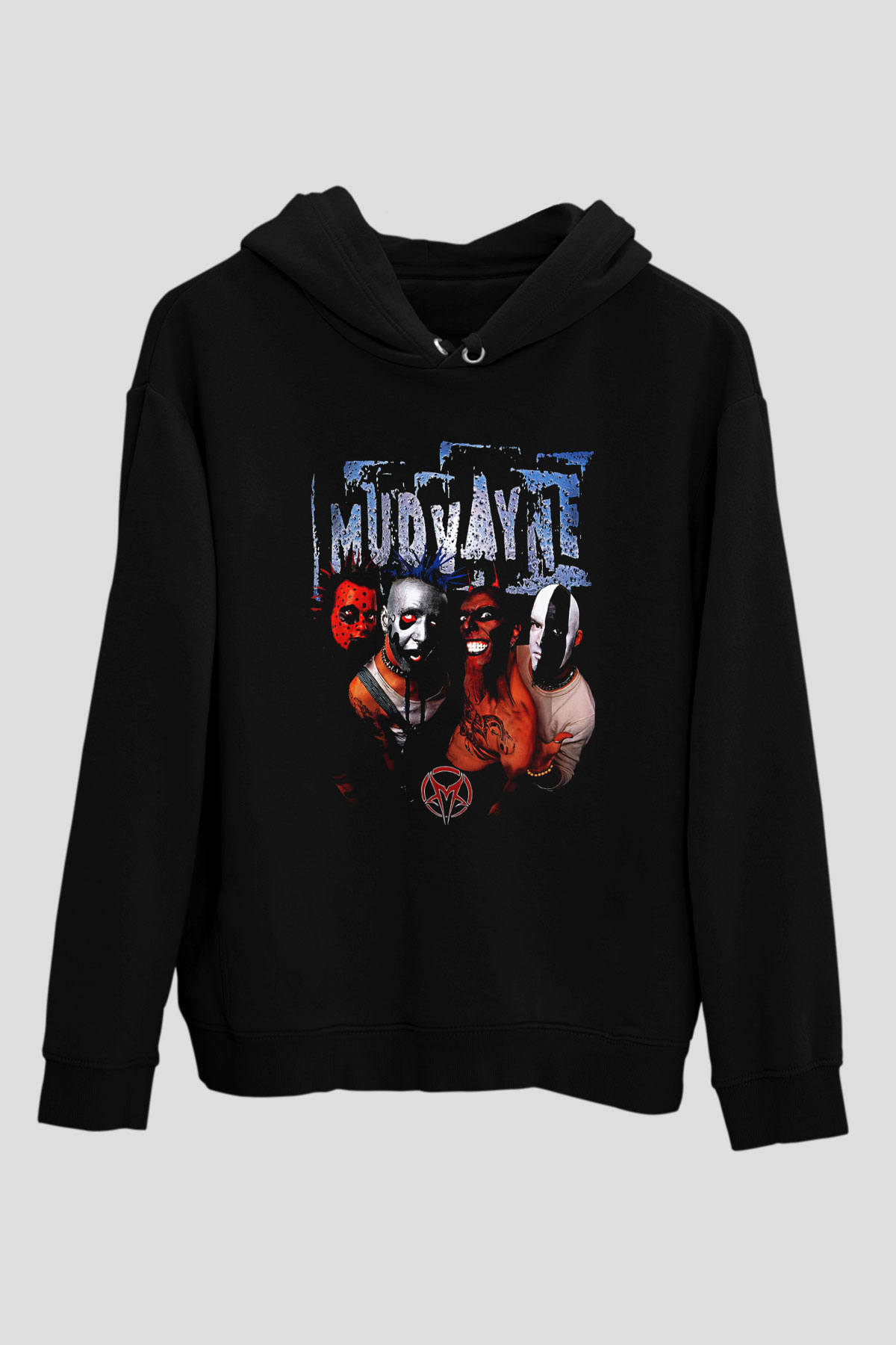 Mudvayne Baskılı Unisex Siyah Kapüşonlu Sweatshirt