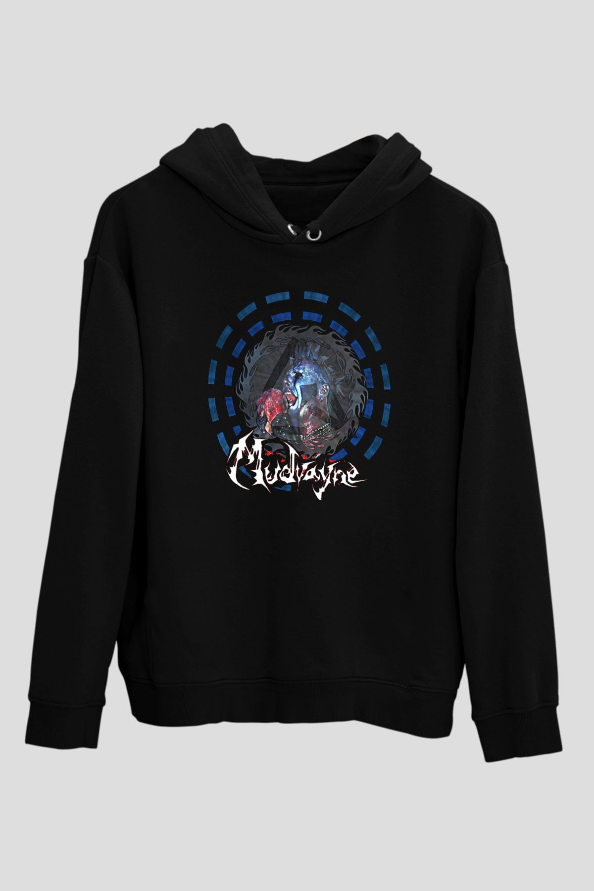 Mudvayne Baskılı Unisex Siyah Kapüşonlu Sweatshirt