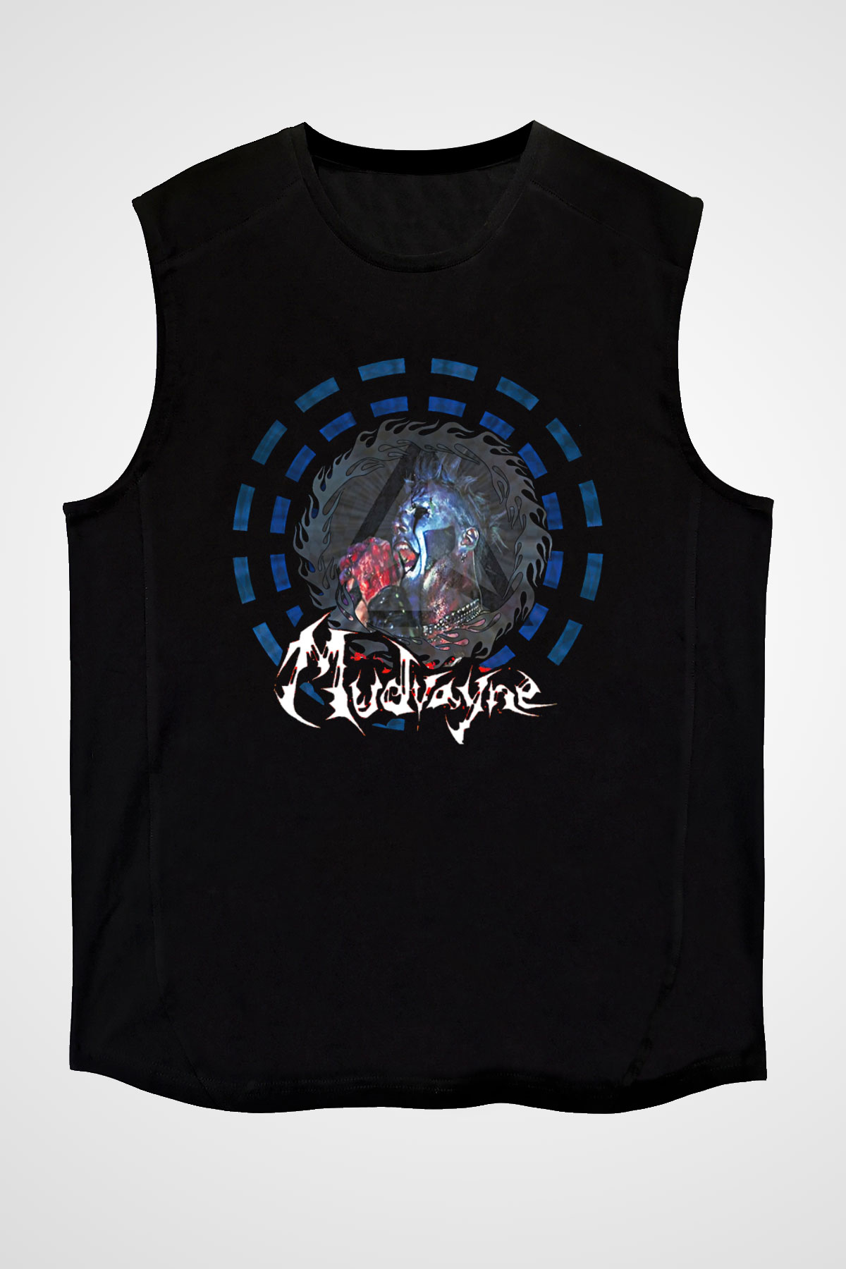Mudvayne Baskılı Unisex Siyah Kolsuz Tişört - Tshirt
