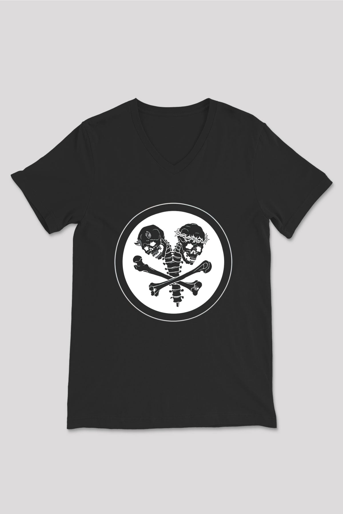 Mudvayne Baskılı Unisex Siyah V Yaka Tişört - Tshirt