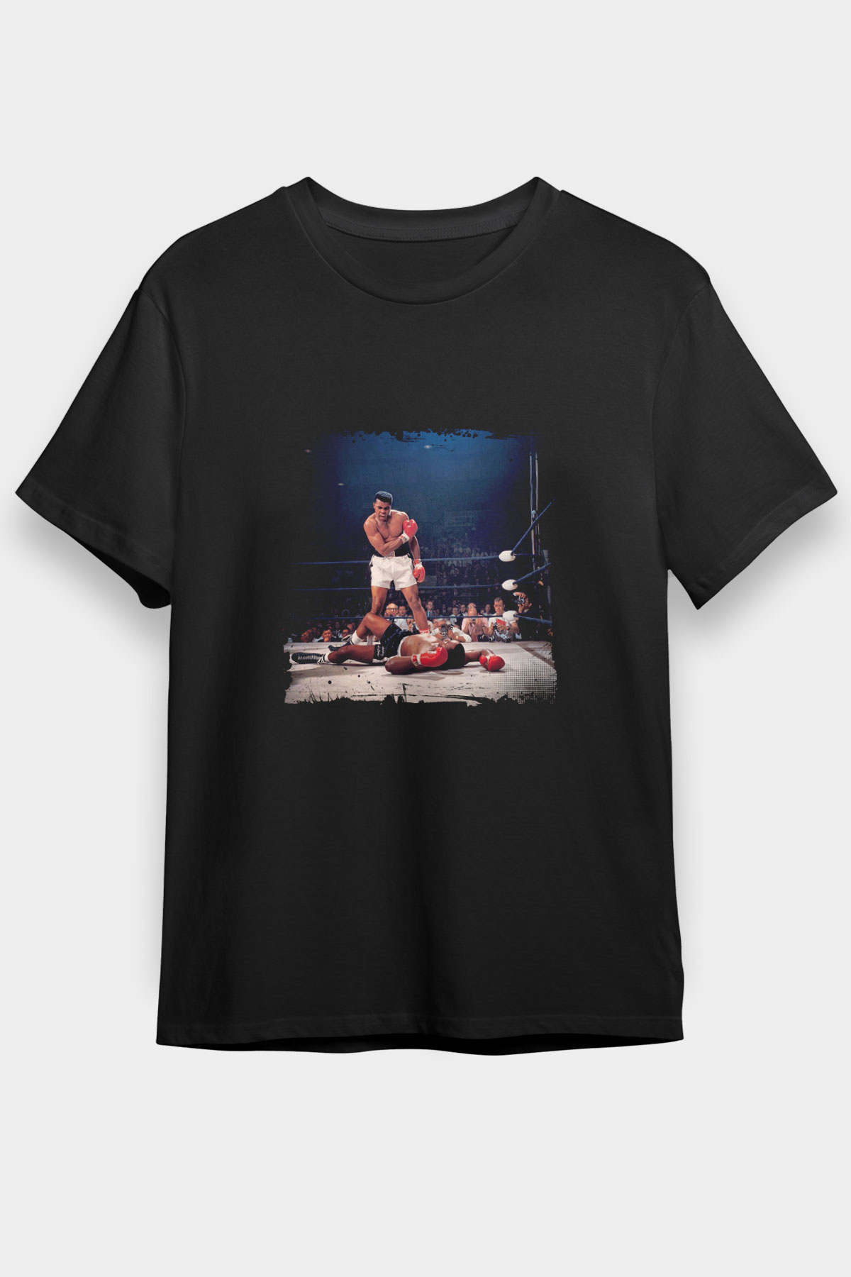 Muhammed Ali Baskılı Unisex Siyah Tişört
