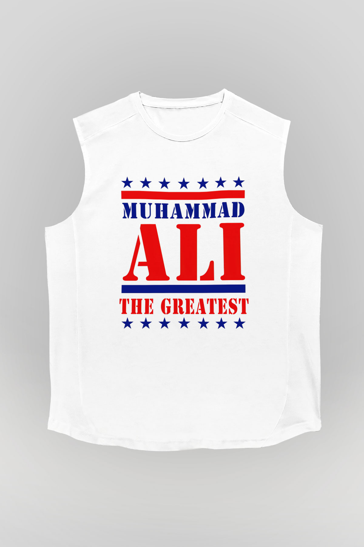 Muhammed Ali Beyaz Unisex Kolsuz Tişört