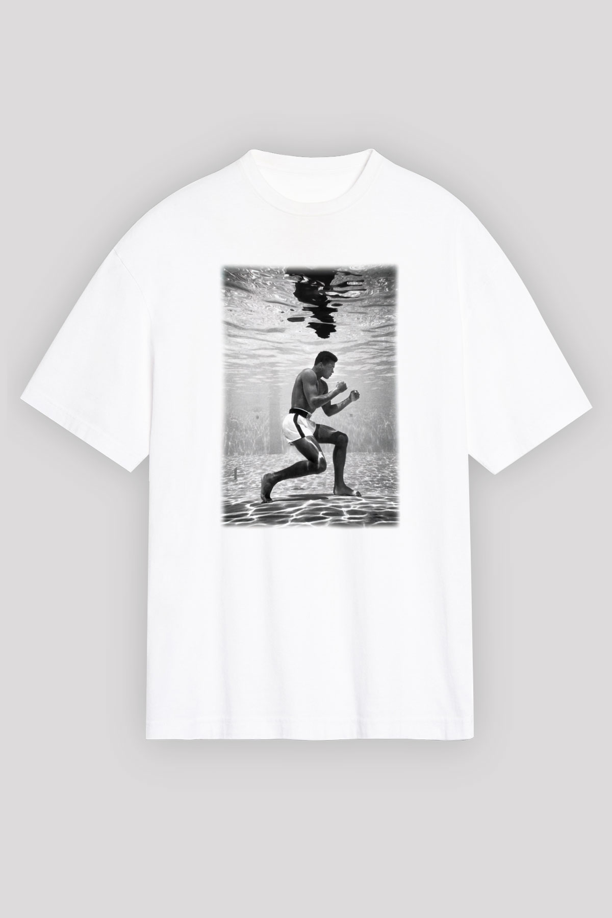 Muhammed Ali Beyaz Unisex Oversize Tişört T-Shirt