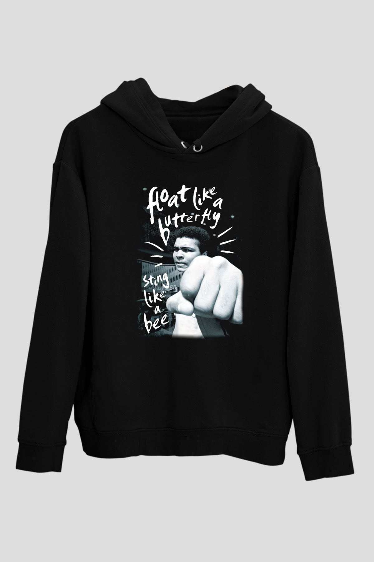 Muhammed Ali Siyah Unisex Hoodie