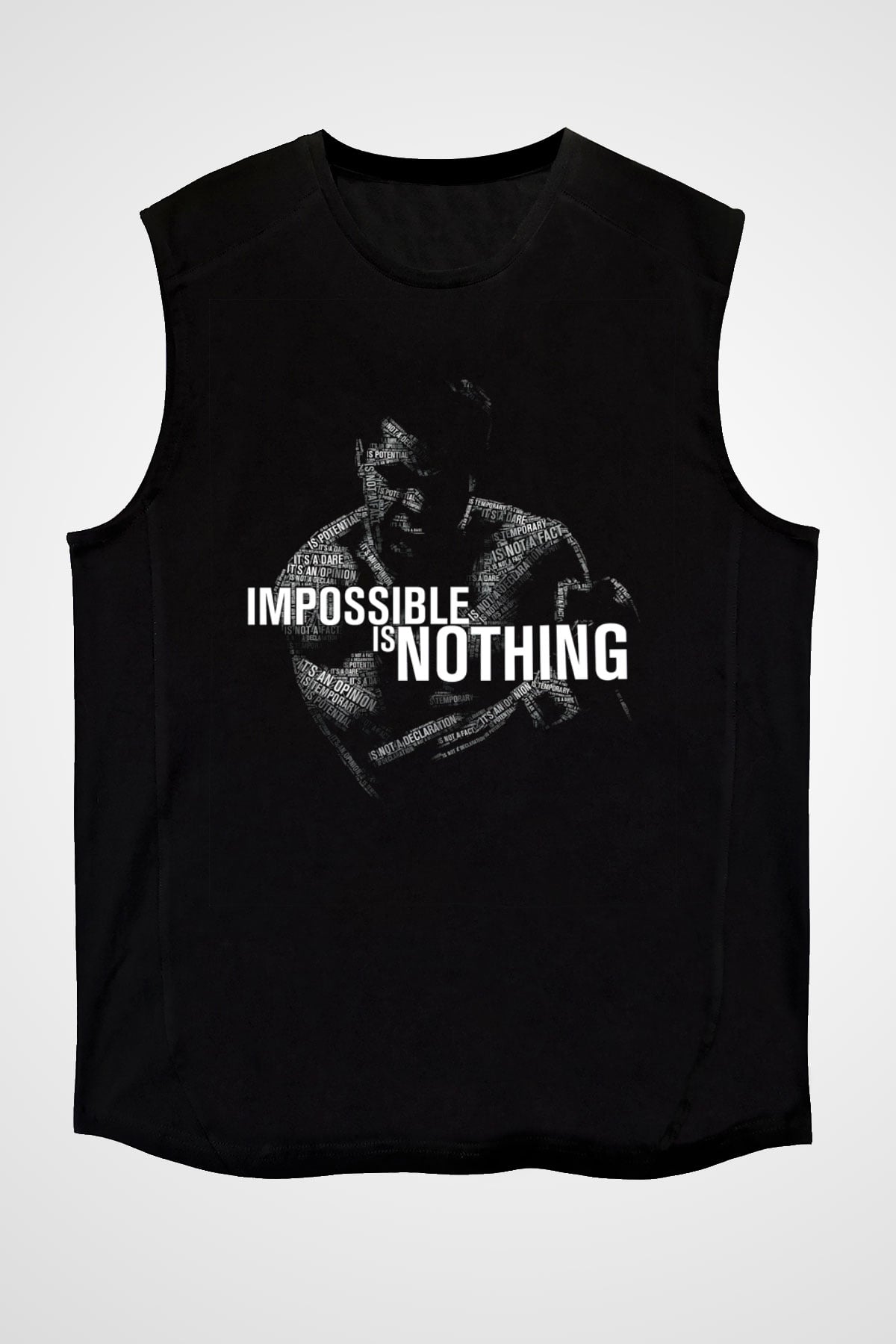 Muhammed Ali Siyah Unisex Kolsuz Tişört