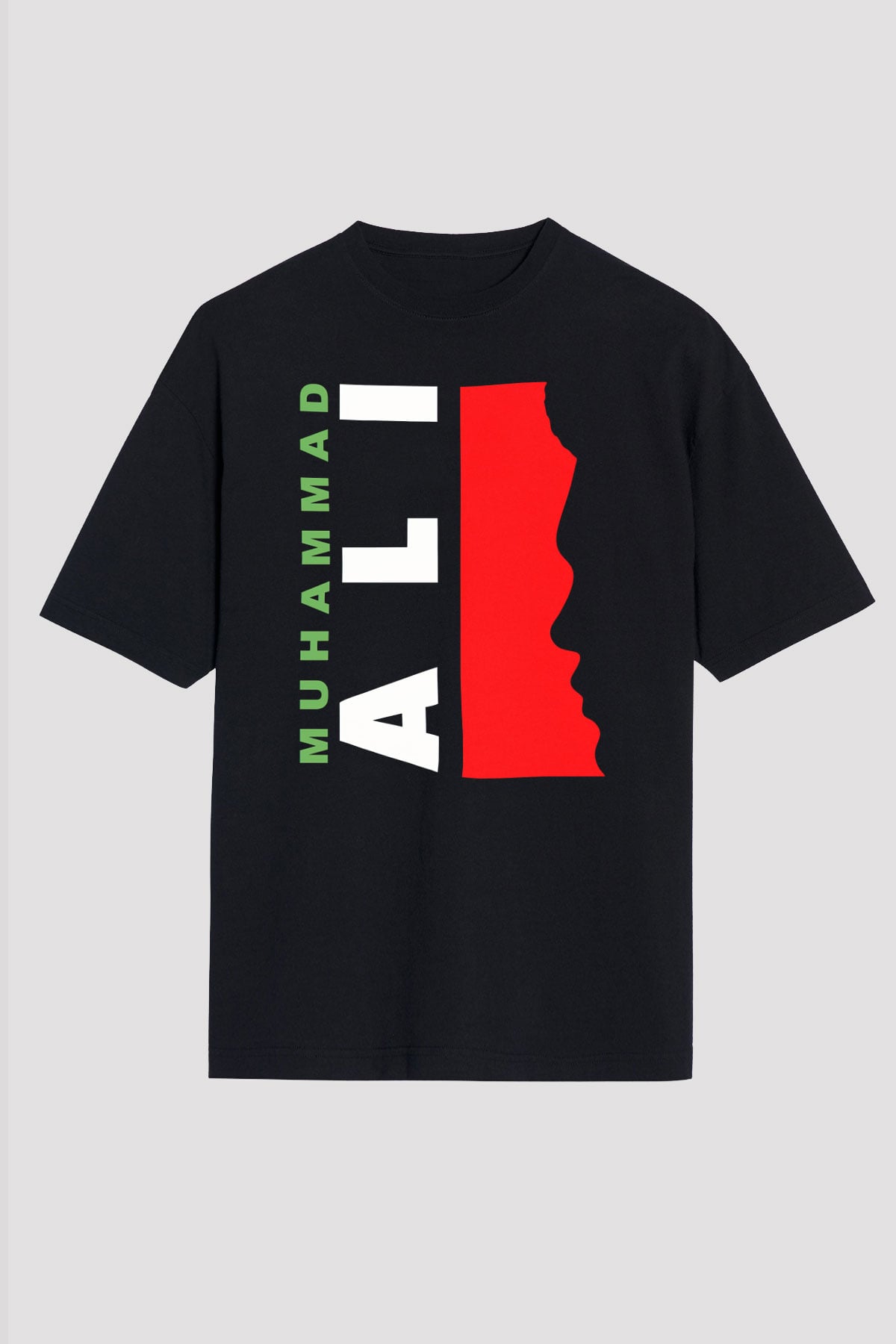 Muhammed Ali Siyah Unisex Oversize Tişört T-Shirt