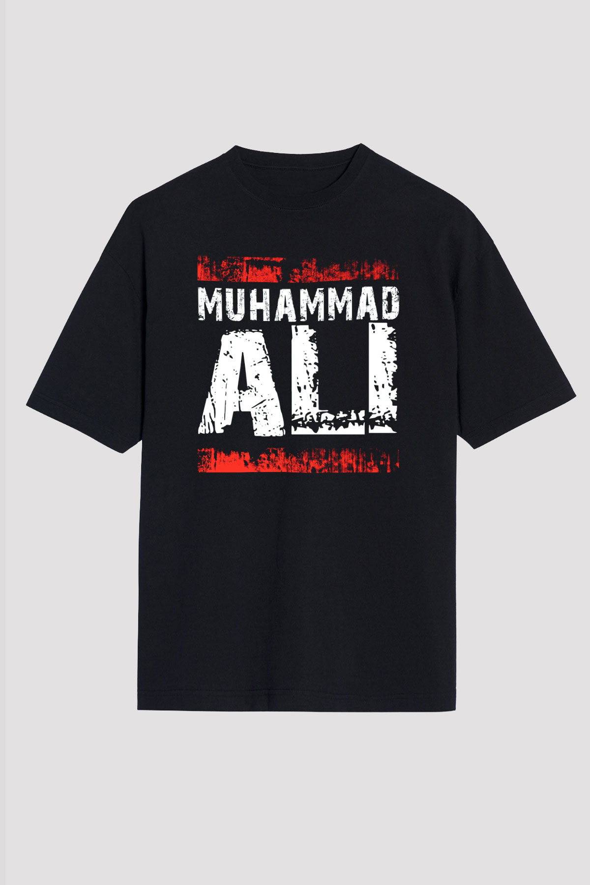 Muhammed Ali Siyah Unisex Oversize Tişört T-Shirt