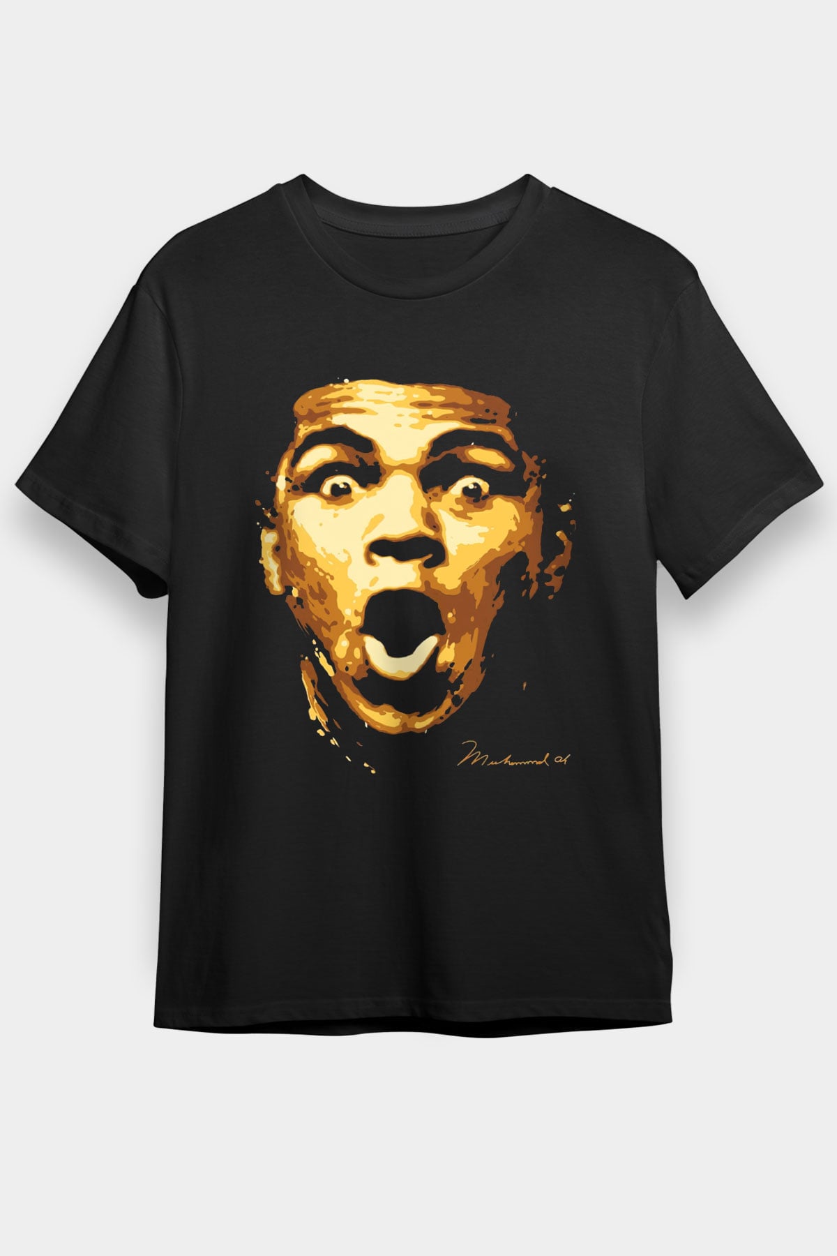 Muhammed Ali Siyah Unisex Tişört T-Shirt - TişörtFabrikası
