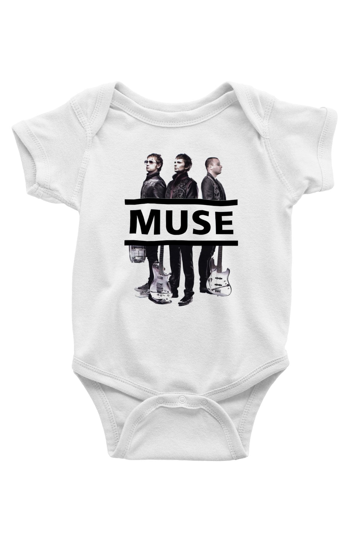 Muse Baskılı Beyaz Unisex Bebek Body - Zıbın