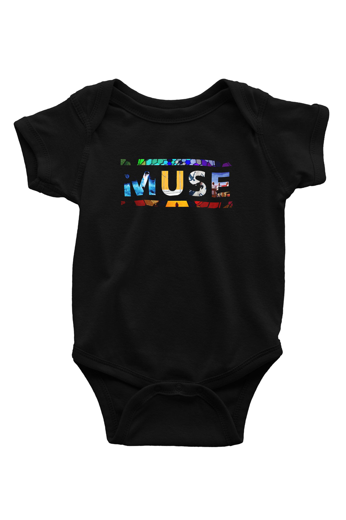 Muse Baskılı Siyah Bebek Body - Zıbın